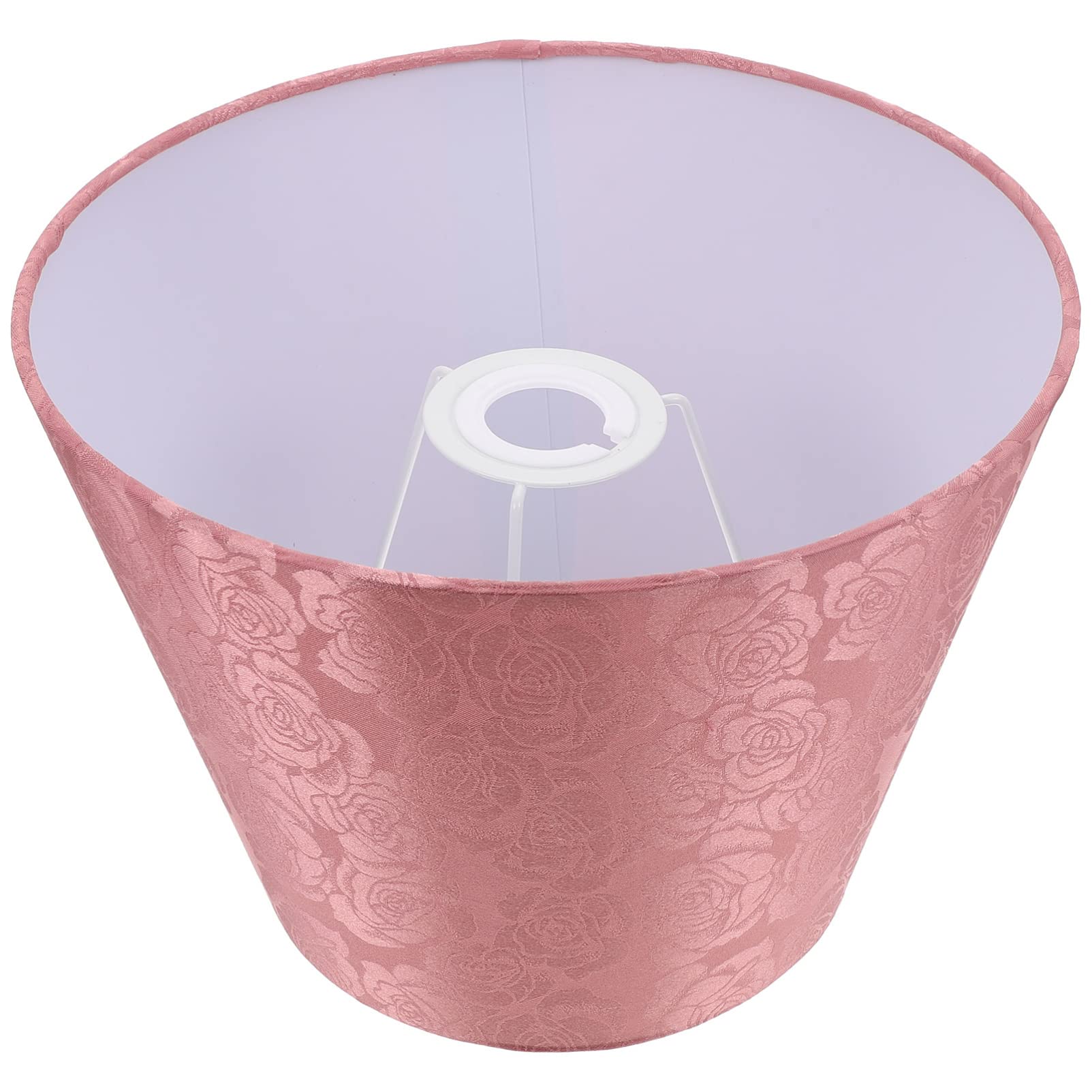 Beaupretty Floral Embroidery Fabric Clip-On Chandelier Lamp Shade - Pink Lampshade for Table, Wall & Ceiling Lights - Elegant Home Decor for Living Room, Bedroom & Dining Room Lighting
