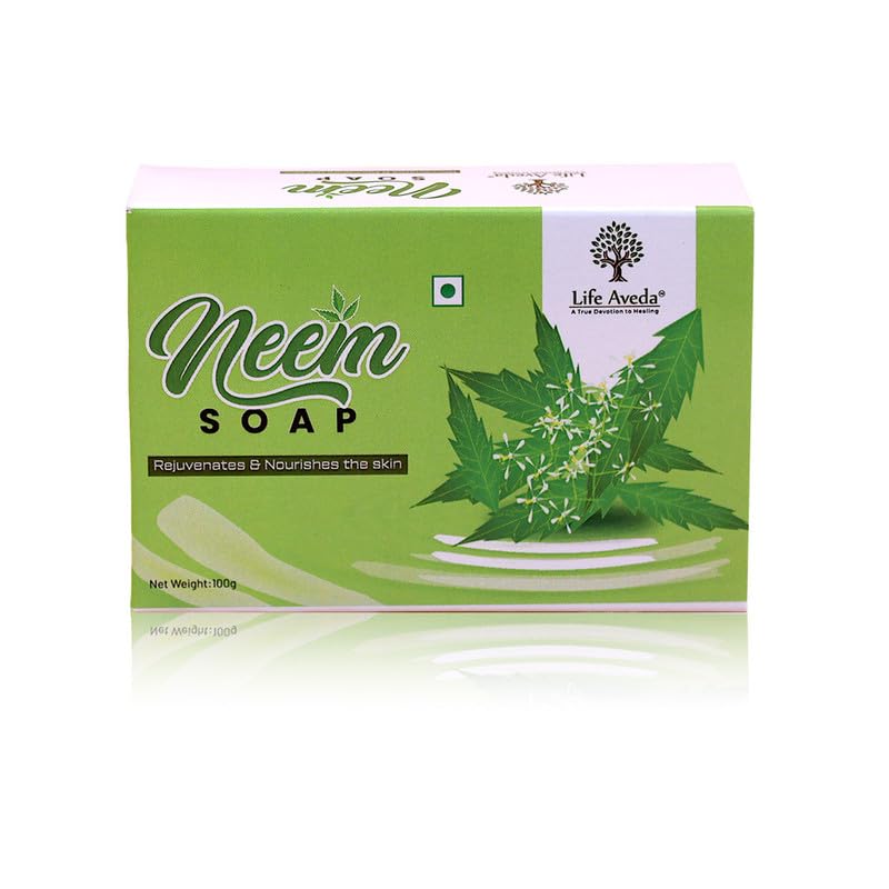 Life Aveda Herbal Neem Soap for Acne & Pimple Treatment | Ayurvedic Natural Skincare Cleanser for Face & Body | Pack of 3 | Perfect for Daily Cleansing & Sensitive Skin Care Routine