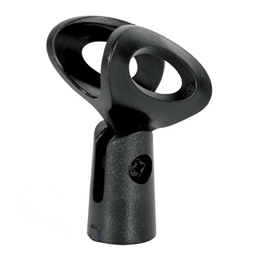 **PendoMax Wired Microphone Clip - Durable Break-Resistant Adjustable Mic Holder for Handheld Wired Mics - Black - Perfect for Live Performances, Podcasting & Studio Recording**