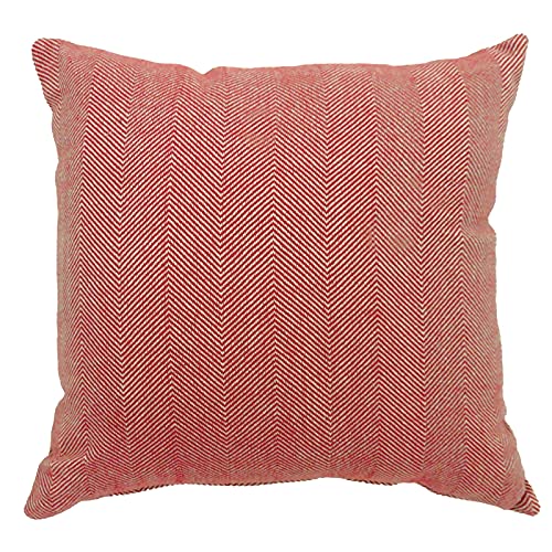 Furniture of America Egbert Cotton Large Throw Pillow Set of 2 - Soft Red Decorative Cushions for Sofa, Bed & Living Room