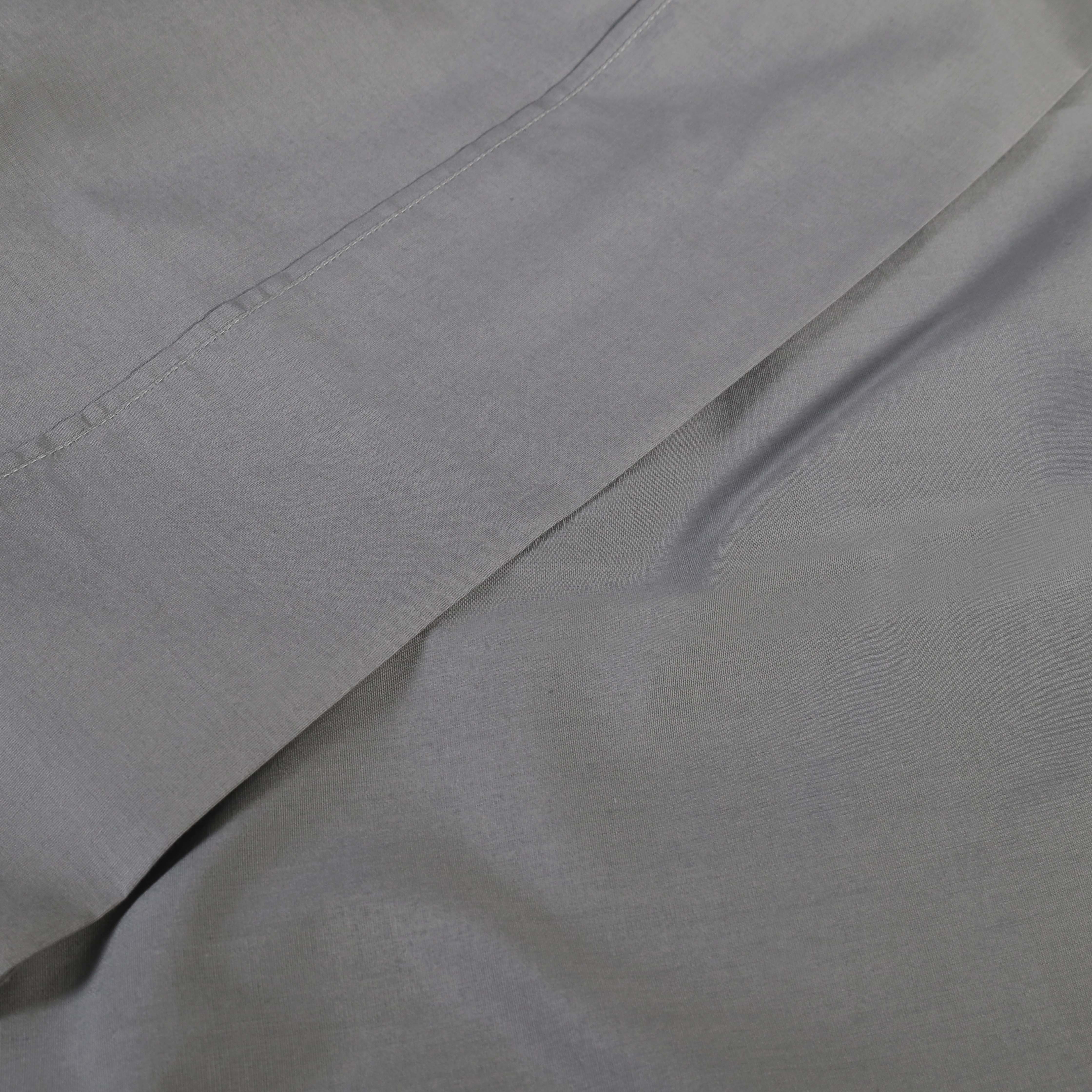 300 Thread Count Cotton Percale Solid Deep Pocket Bed Sheet Set - Queen Size, Soft & Breathable for Comfortable Sleep - Perfect for Master Bedroom, Guest Room & Vacation Homes