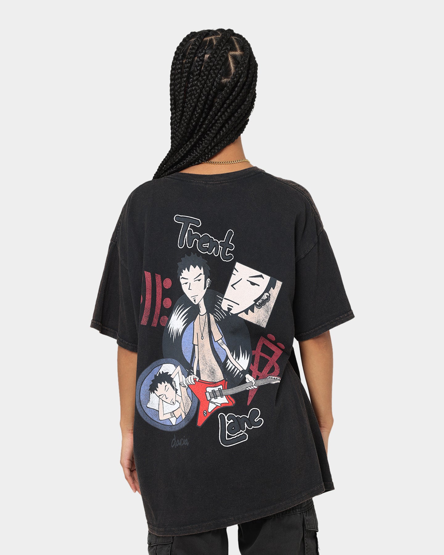 Vintage American Thrift X Daria Trent Lane Graphic T-Shirt - Black Cotton Tee for Women | Retro Fashion, Casual Wear & Street Style Outfits