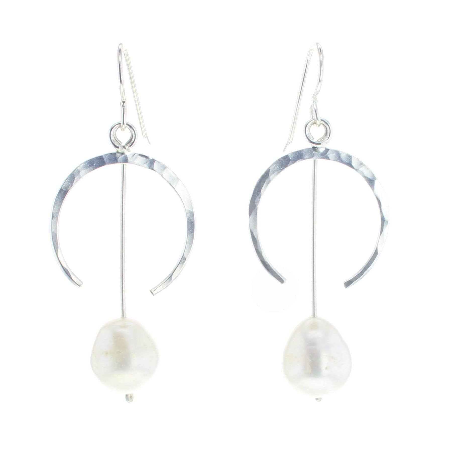 Lotus Jewelry Studio Mahina Earrings - Handmade Boho Moon Earrings for Women, Sterling Silver Dangle Earrings, Perfect for Date Night & Special Occasions