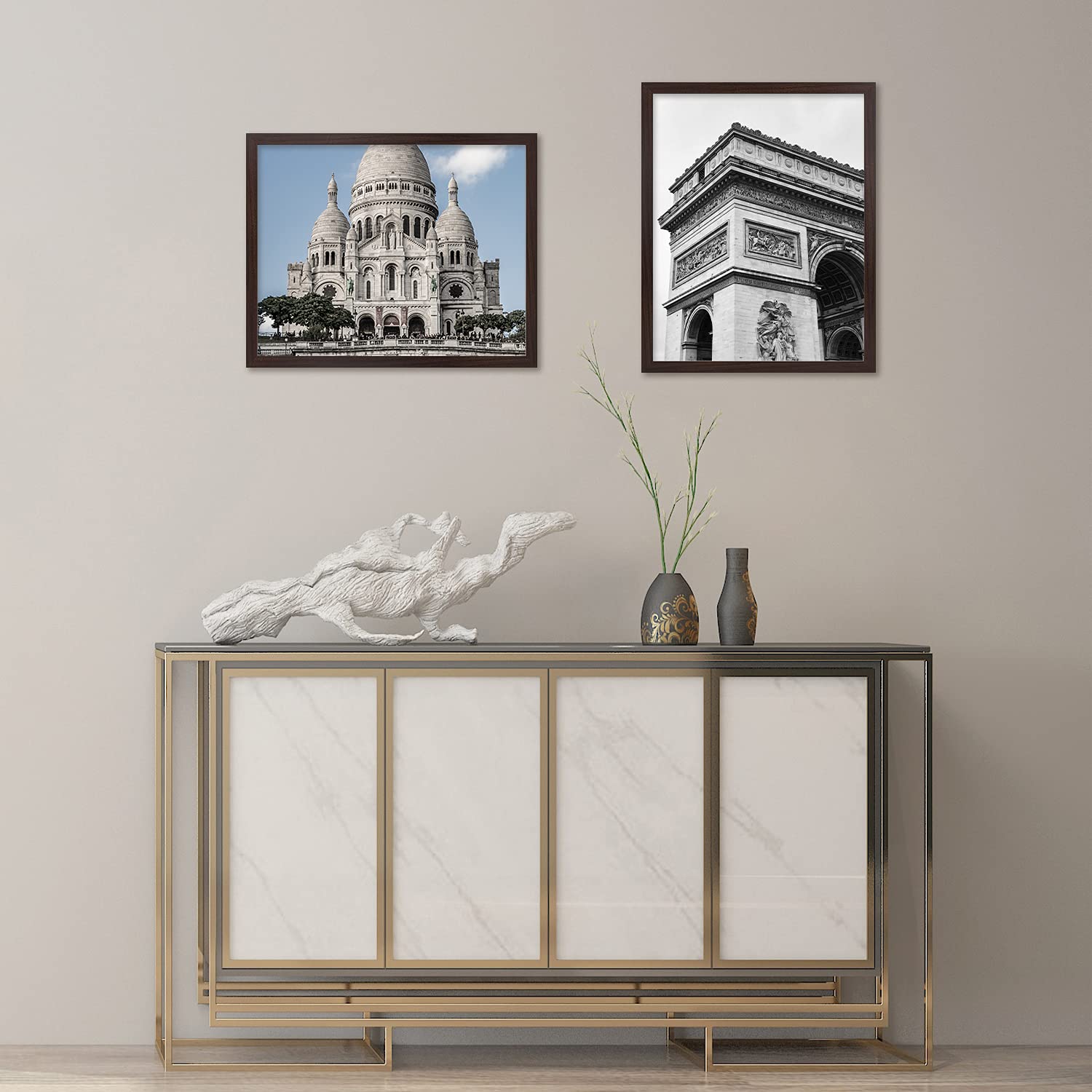 AUEAR 16x20 Picture Frames Set of 6 - 11x14 Matted or 16x20 Without Mat, Glass Front Photo Frames for Wall Gallery Display, Horizontal & Vertical Hanging (6 Pack, Mahogany Finish) - Perfect for Living Room Decor, Bedroom Photos, Office Art Display & Family Portrait Frames