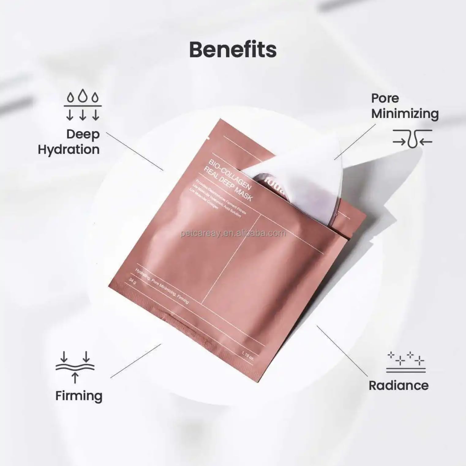 Bio Collagen Deep Hydrating Overnight Hydrogel Face Mask for Glowing Skin | Nighttime Skincare Routine & Anti-Aging Treatment