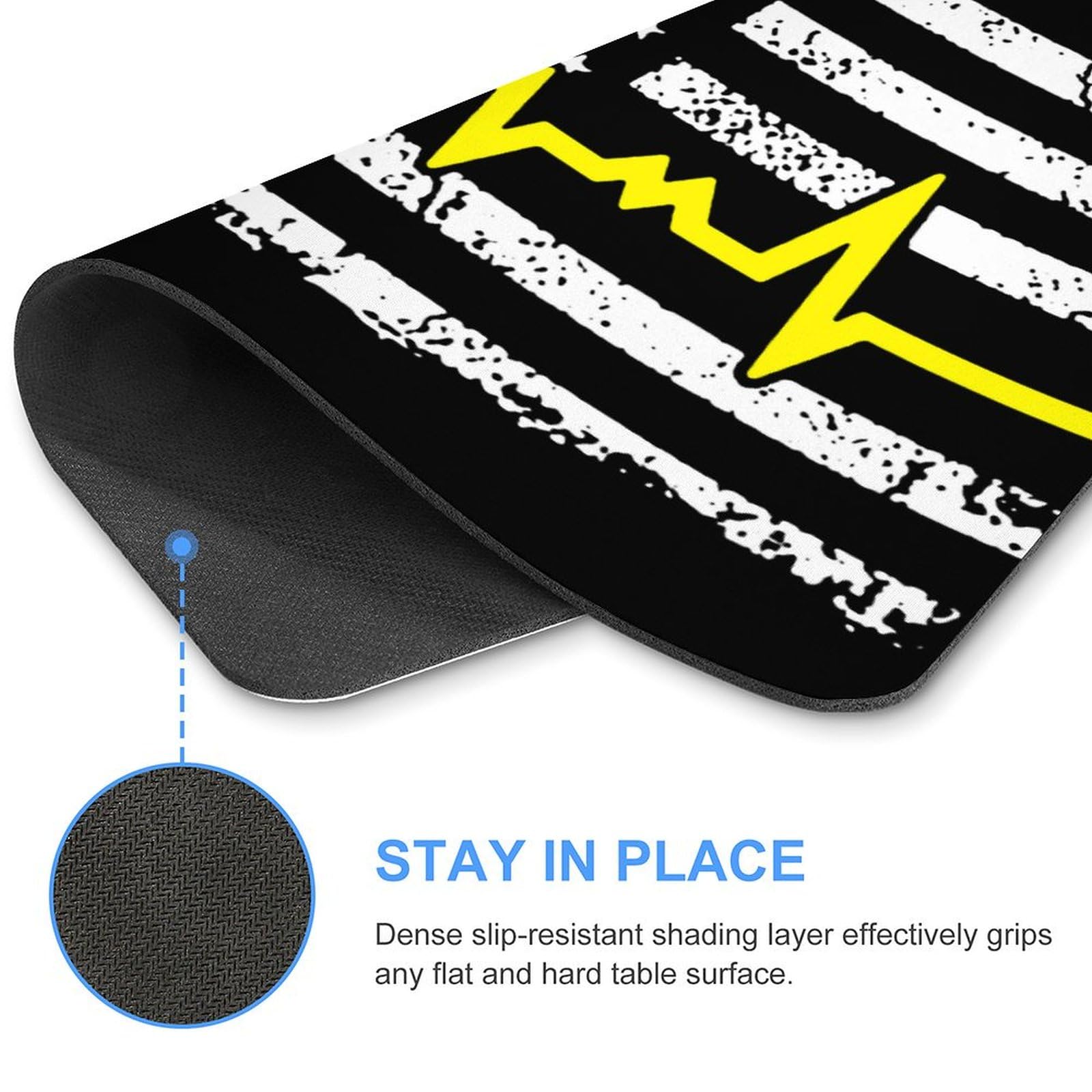 USA Flag Electrocardiogram Mouse Pad - Durable, Non-Slip, Waterproof Gaming Mouse Mat for PC & Laptop - Perfect for Home, Office & Gaming Setup (18 x 22cm)