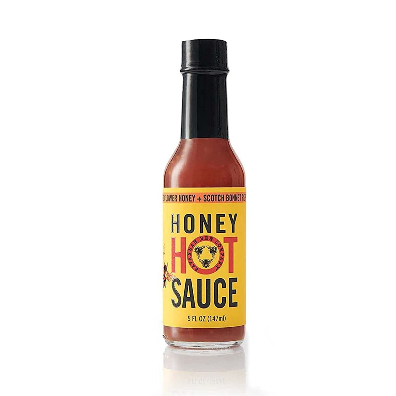 Savannah Bee Honey Hot Sauce - Sweet & Spicy 5oz for Meals & Snacks