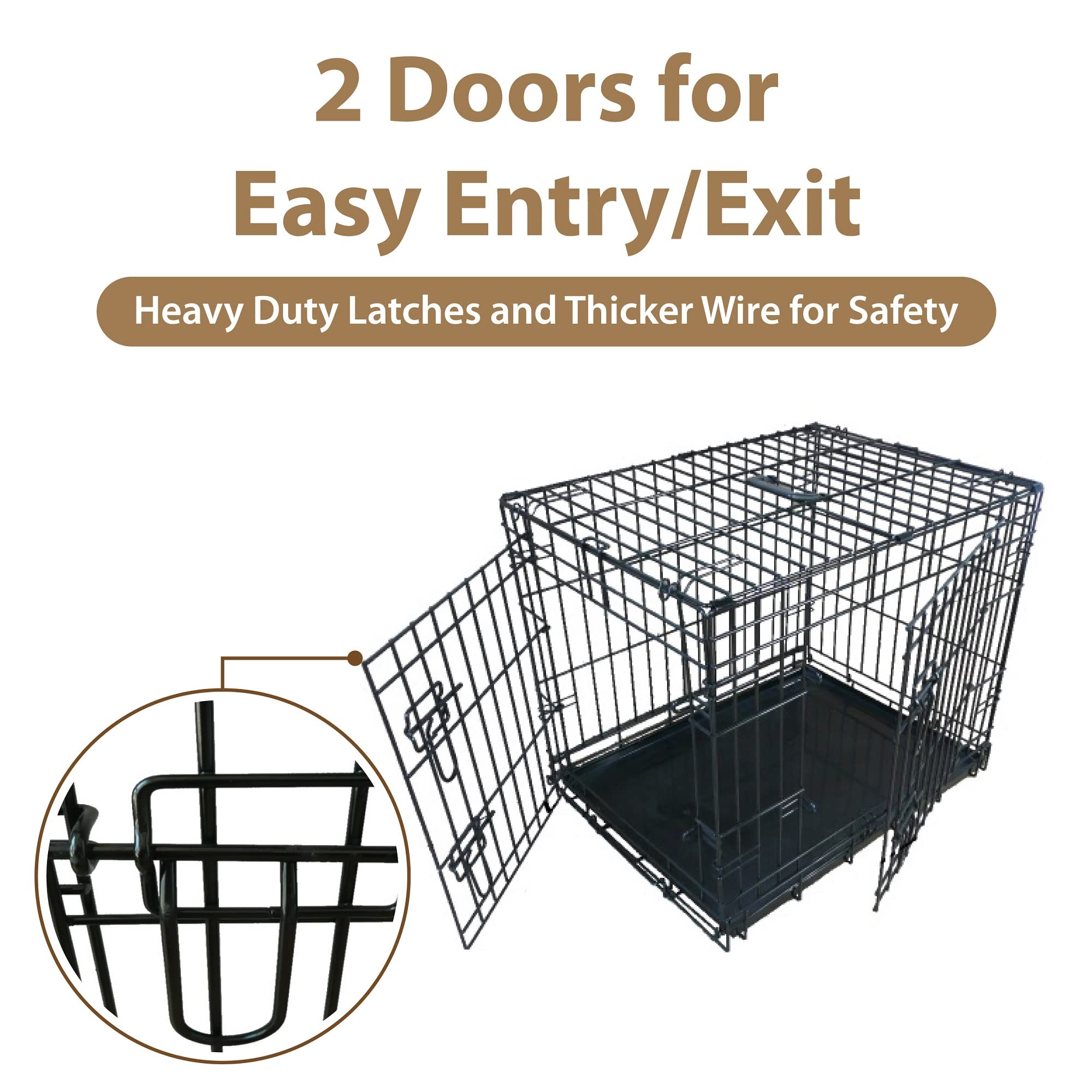 30 Inch Silver Deluxe Medium Dog Cage - Durable & Spacious Pet Crate for Home, Travel & Training | Perfect for Small to Medium Dogs