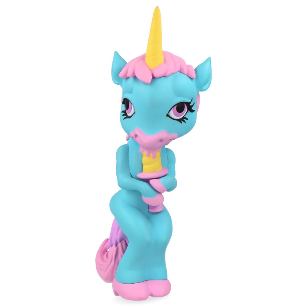 Ron English Forlorn Unicorn Blue Vinyl Art Toy - Collectible Pop Surrealism Figure for Home Decor & Art Display