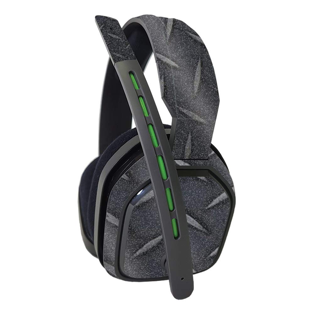 MightySkins Glossy Glitter Skin for Astro A10 Gaming Headset - Black Diamond Plate | Protective & Durable High-Gloss Finish | Easy to Apply & Change Styles | Made in USA | Perfect for Gamers & Streamers