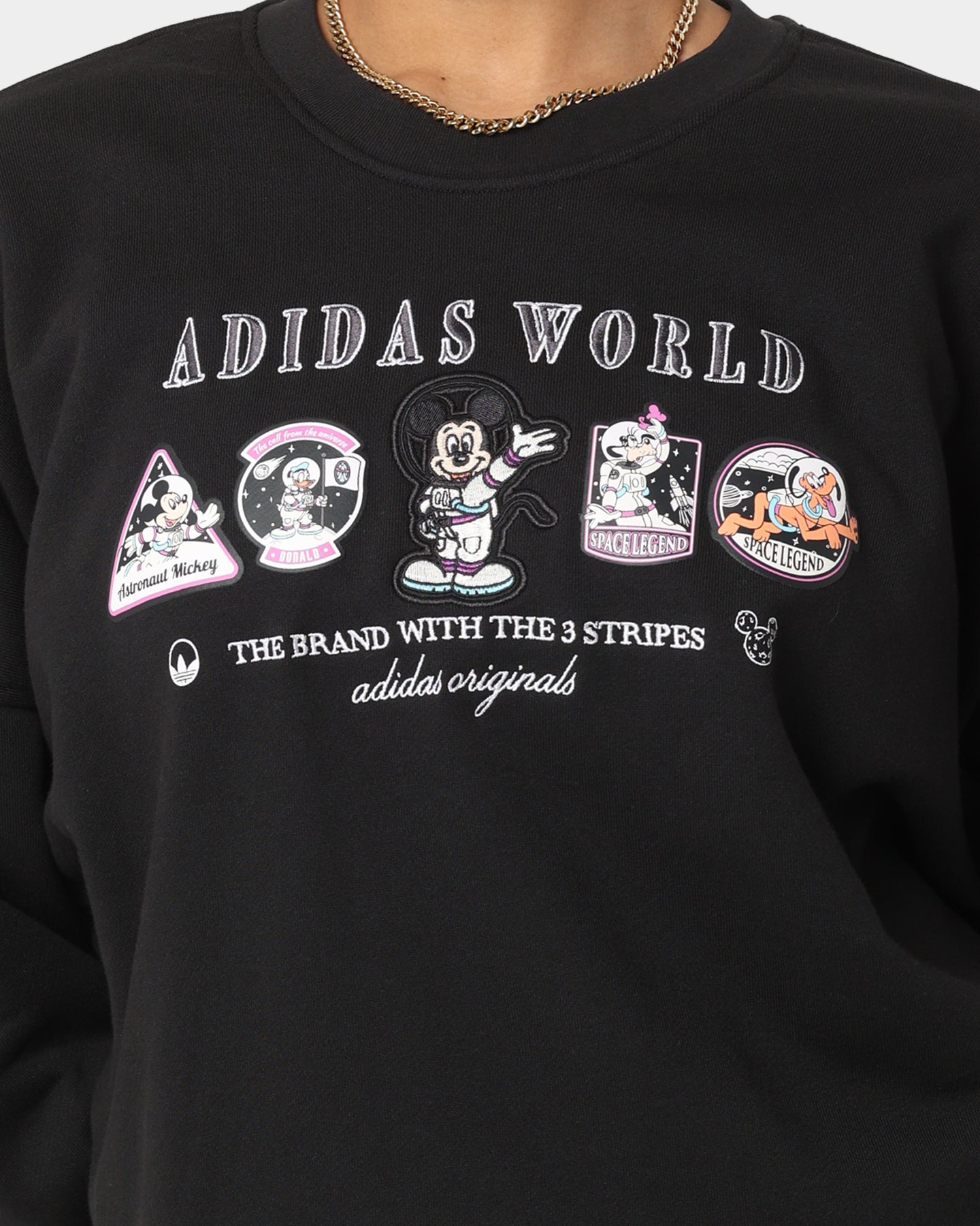 Adidas X Disney Women's Black Sweater - Cozy Pullover for Casual Wear, Outfits & Disney Fans