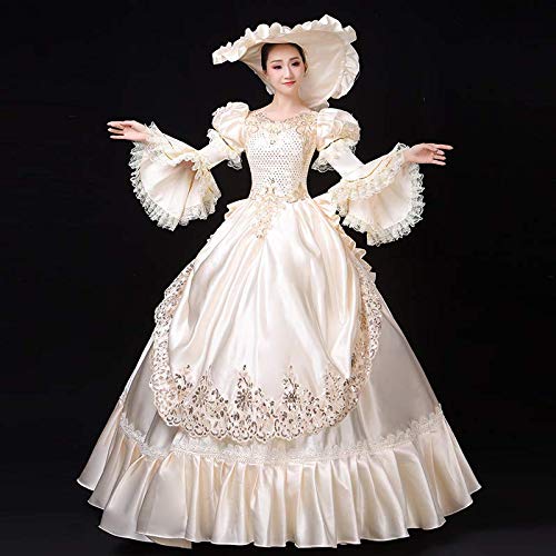 Victorian Renaissance Queen Dress for Women - Elegant Long Party Costume & Rococo Masquerade Gown for Cosplay, Halloween, and Historical Reenactments