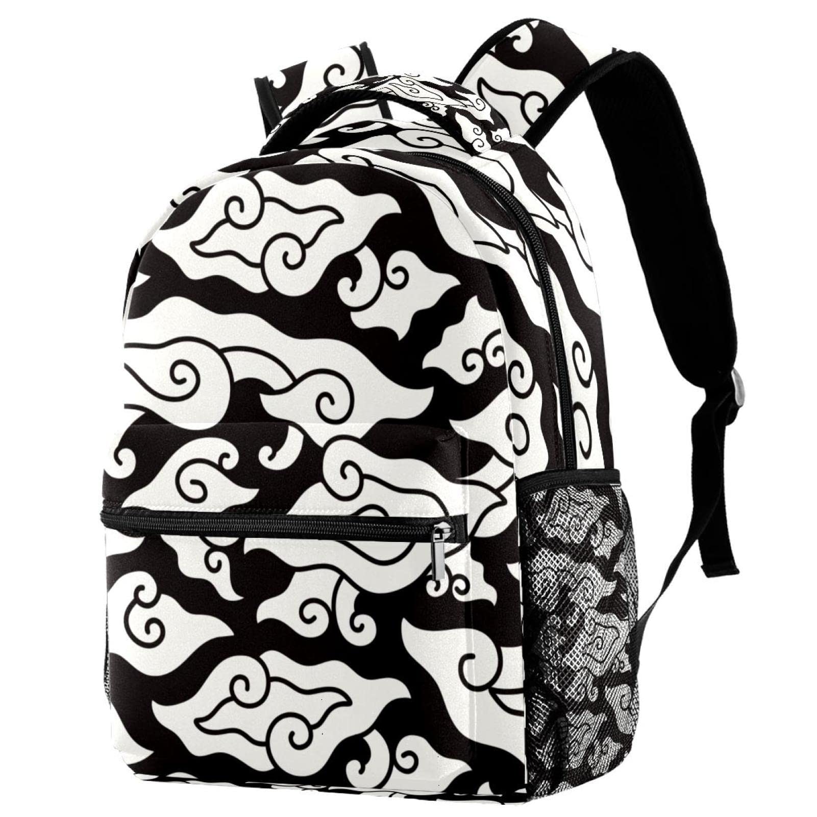 Indonesian Batik Fabric Megamendung Pattern 16 Inch Laptop Backpack - Waterproof School Bag for College Students, Teens & Travel | Perfect for School, Work & Daily Commute