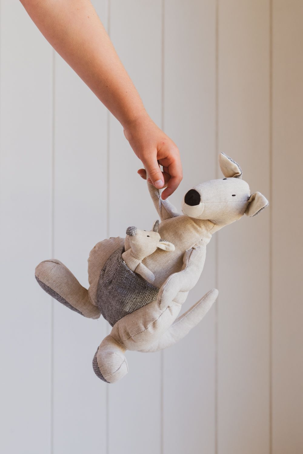 Kylie Kangaroo Plush Toy with Mini Rattle - Soft Stuffed Animal for Babies & Toddlers - Perfect for Playtime, Nursery Decor, and Early Learning Development