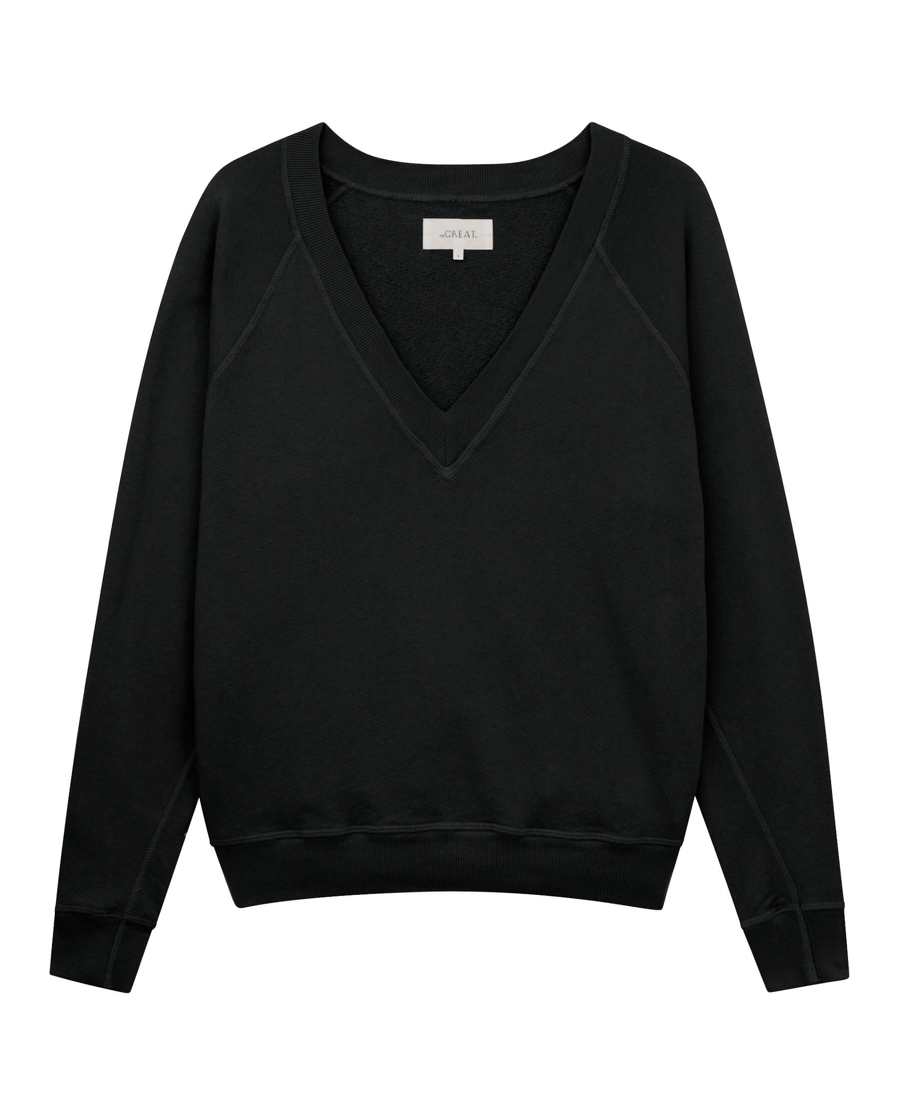 Stylish V Neck Sweatshirt for Women & Men - Soft Comfortable Pullover in Dark Charcoal - Perfect for Casual Wear, Lounge & Outdoor Activities