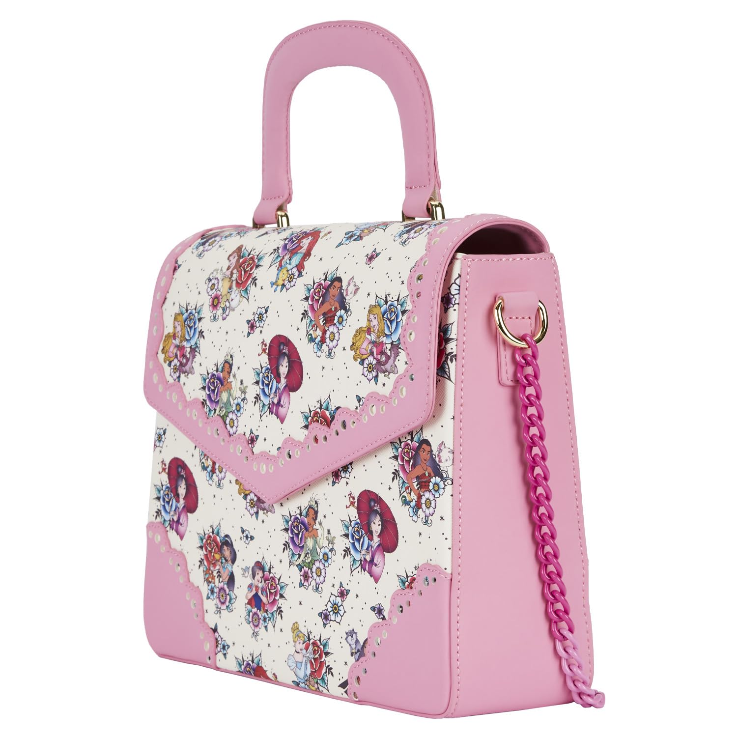 Disney Princess Tattoo Print Crossbody Bag - Loungefly AOP Mini Backpack for Women | Perfect for Theme Parks, Cosplay & Disney Fan Accessories