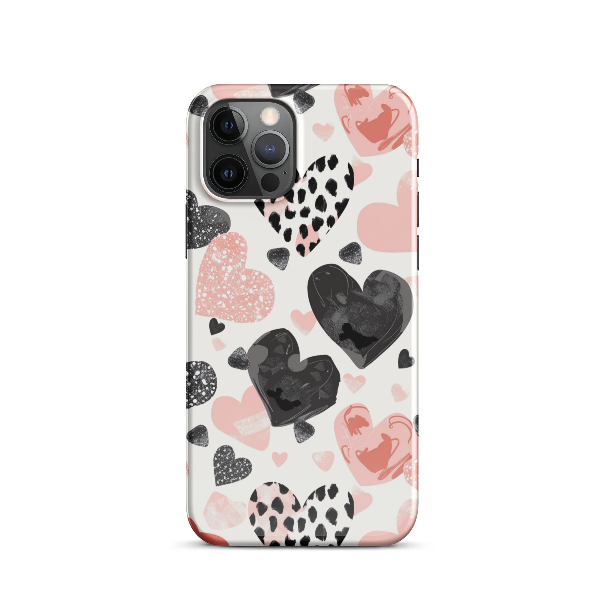 Diamond Hearts Snap Case for iPhone 14 Pro Max - Elegant Rhinestone Design, Slim Protective Cover - Perfect for Everyday Use, Parties & Special Occasions