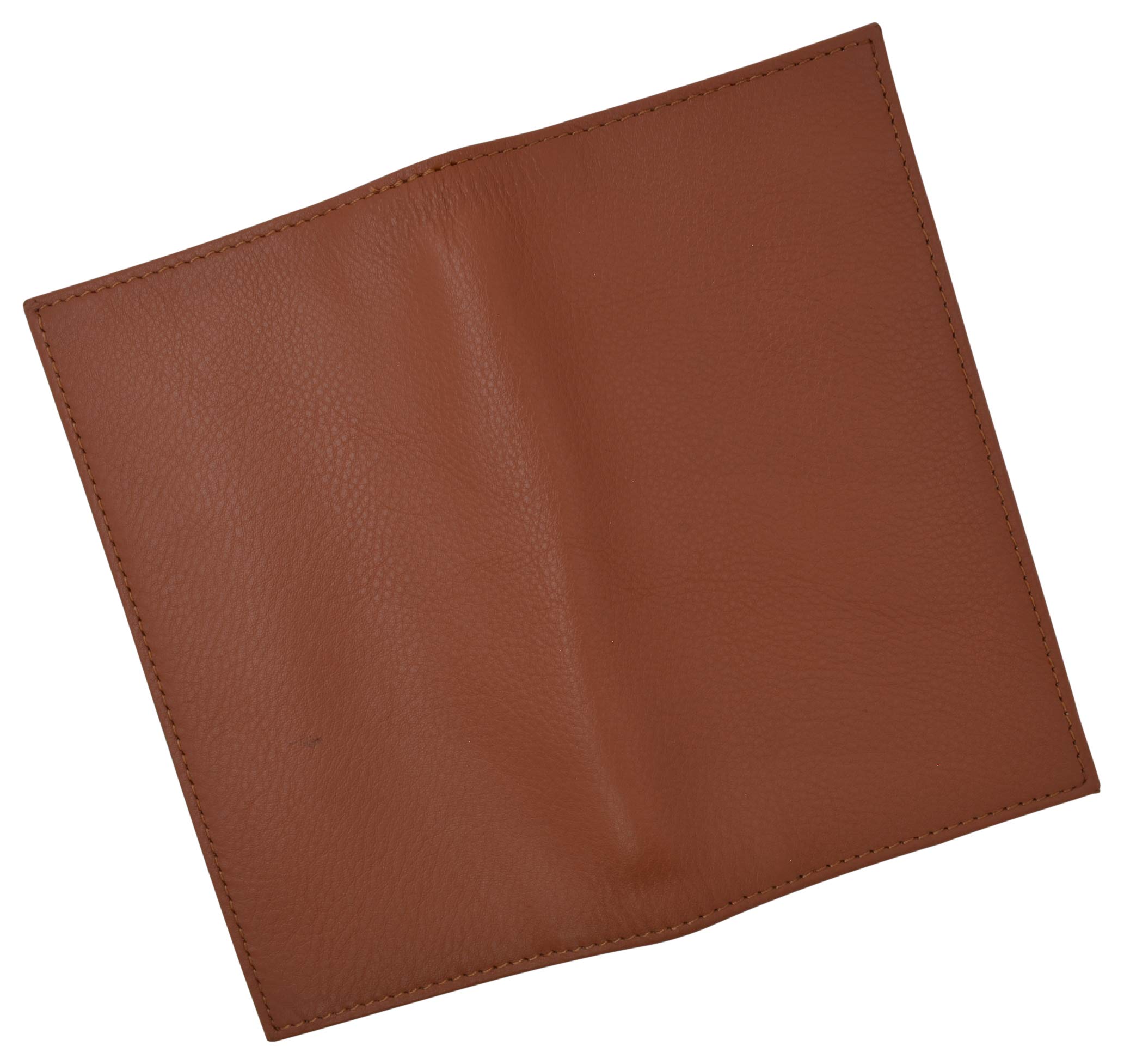 Premium Leather Slim Checkbook Cover Holder - Genuine Cowhide RFID Blocking Wallet for Checks & Cards (Tan) | Perfect for Business Professionals, Gift Giving & Everyday Use
