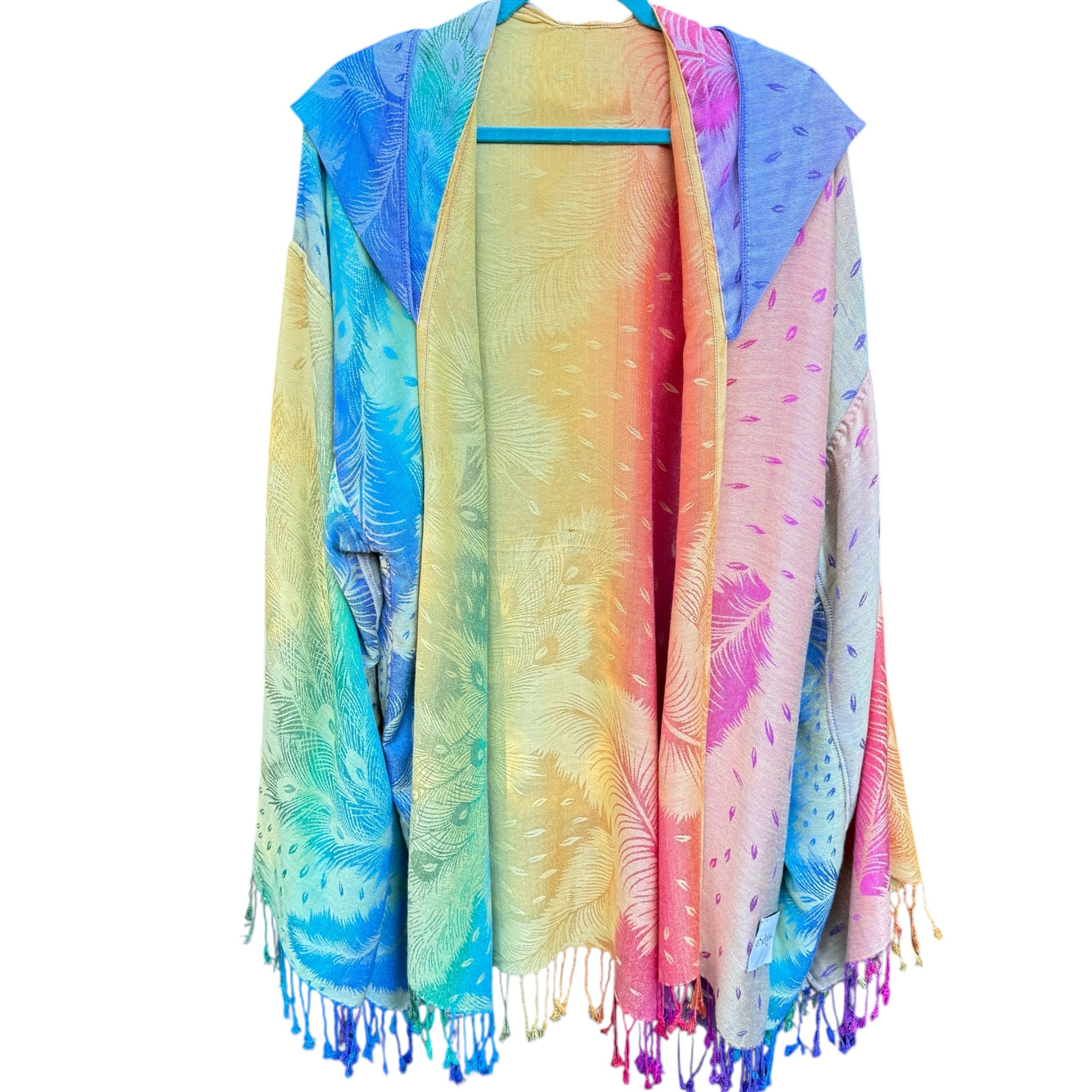 PASH ROBE Peacock Rainbow - Soft & Luxurious Women's Bathrobe for Spa, Lounge & Home Relaxation