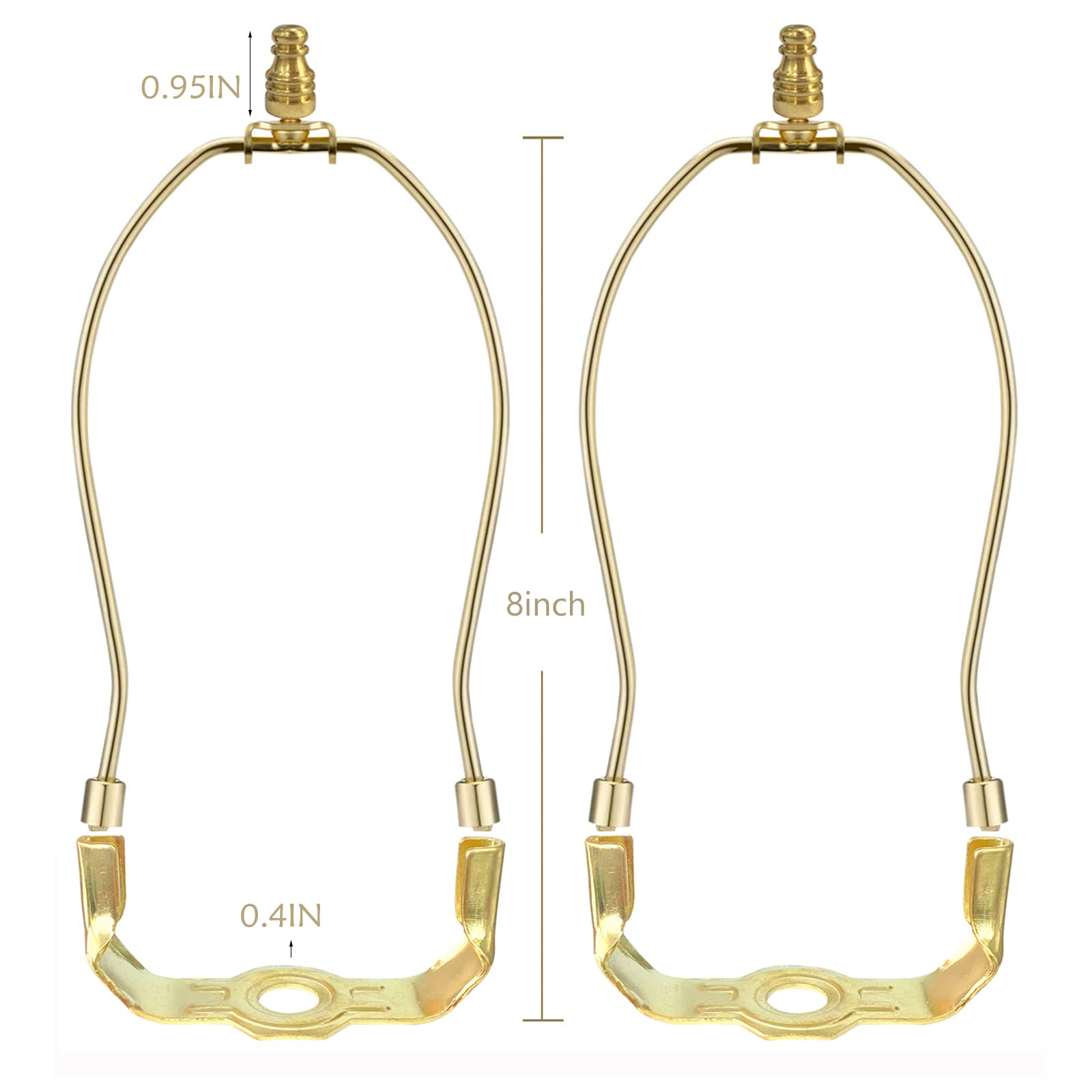 Heavy Duty Detachable Lamp Shade Harp Holder for Table & Floor Lamps - 2 Pack with 3/8