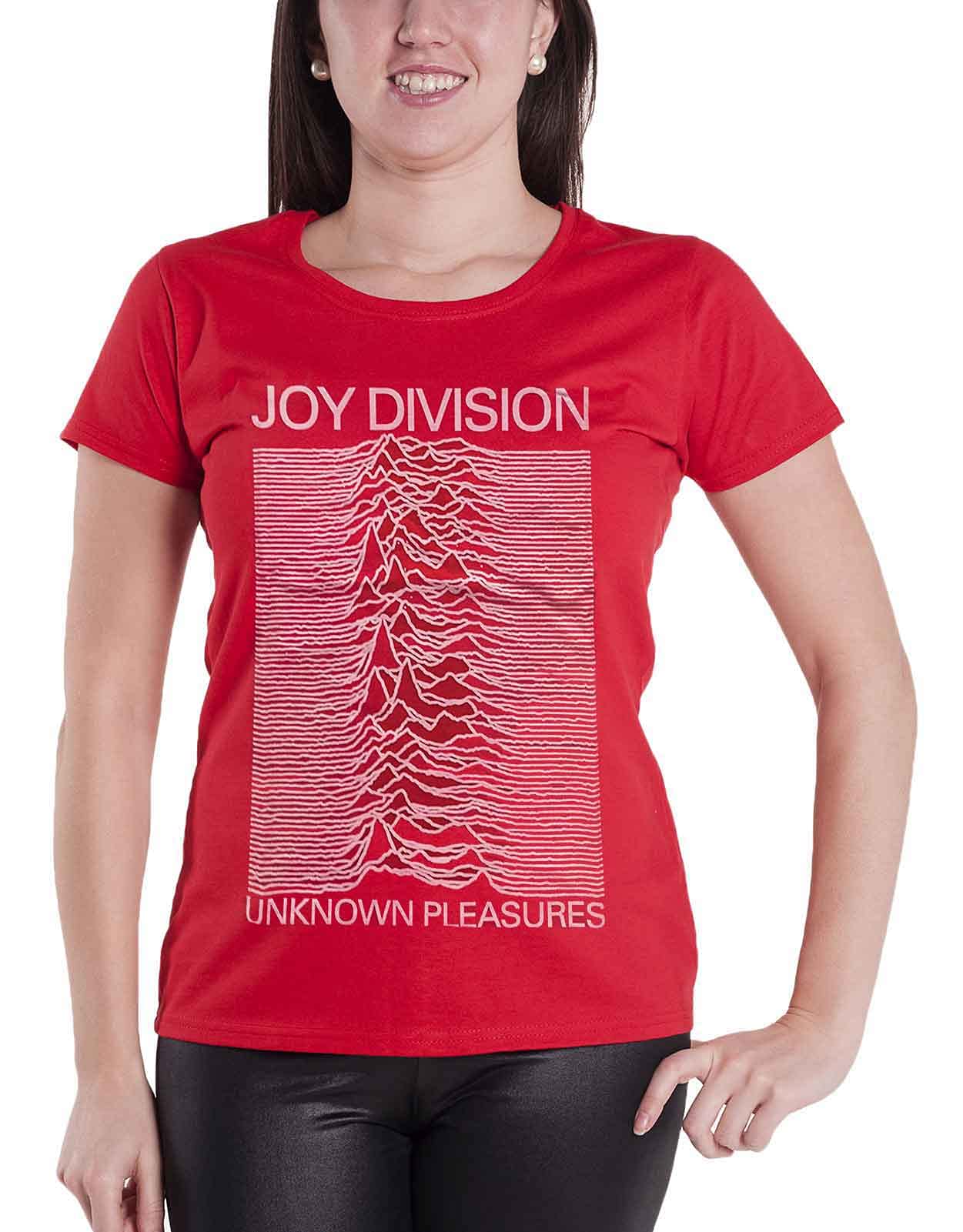 Joy Division Unknown Pleasures Graphic T-Shirt - Vintage Band Tee for Men & Women - Soft Cotton Red Junior Top - Perfect for Concerts, Casual Wear & Music Lovers