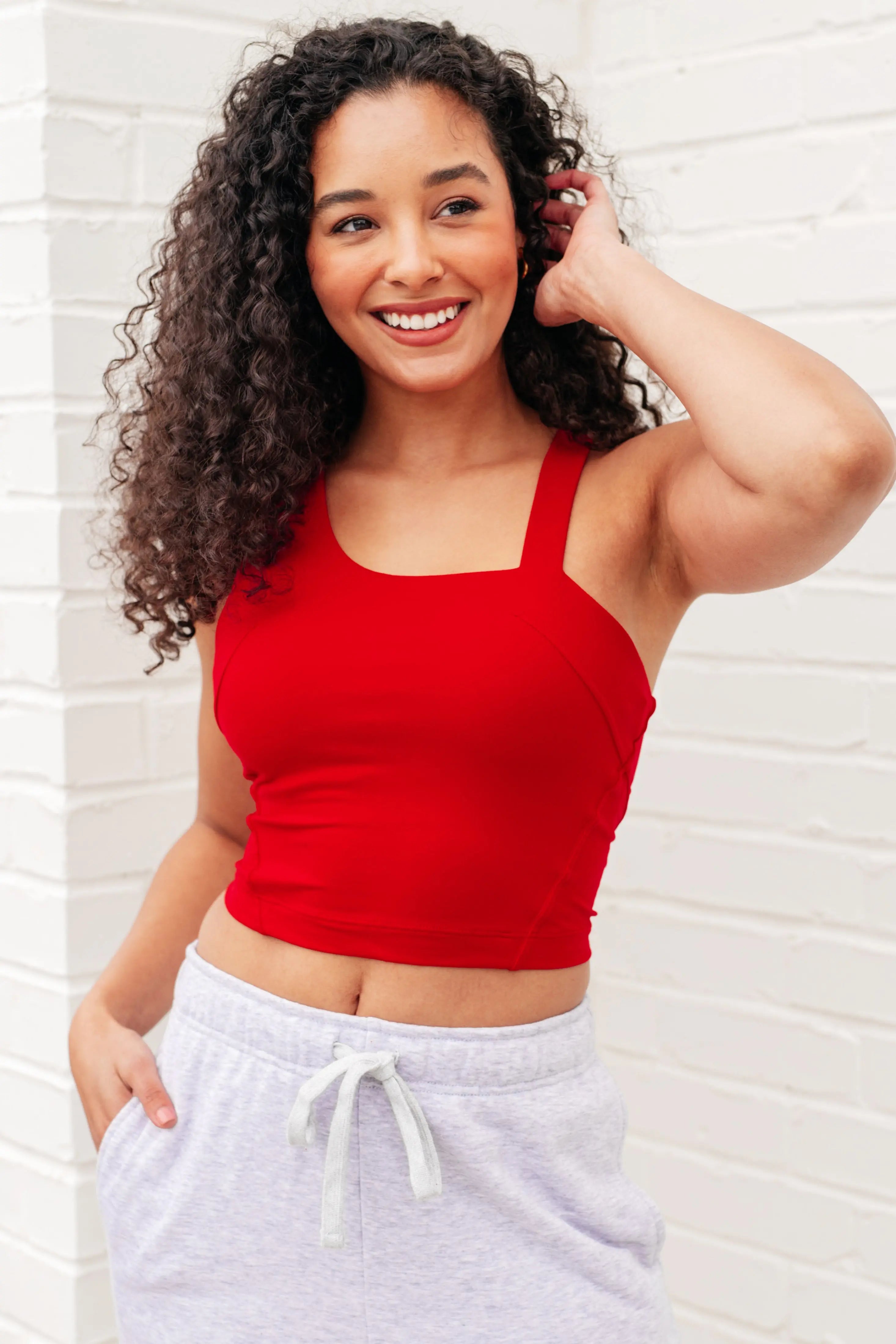 Doing it For Me Asymmetrical Tank Top - True Red Women's Fashion Trendy Off-Shoulder Blouse for Casual Wear & Summer Outfits