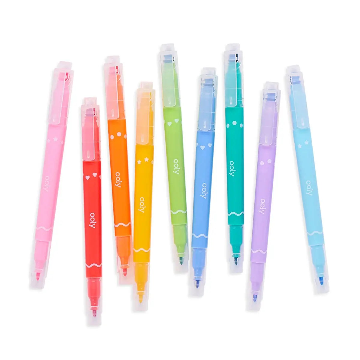 9-Piece Double-Ended Confetti Stamp Markers Set - Perfect for Scrapbooking, Card Making & DIY Crafts