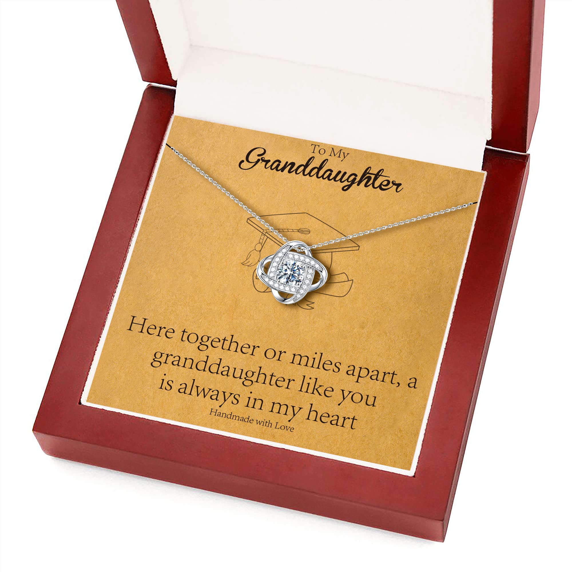 2024 Graduation Gifts for Women - 925 Sterling Silver Love Knot Pendant Necklace | Thoughtful Present for Daughter, Granddaughter, Niece, Nurse or Teacher | Elegant Wooden Gift Box Included | Perfect for Graduation Ceremonies, Birthday Celebrations & Special Occasions
