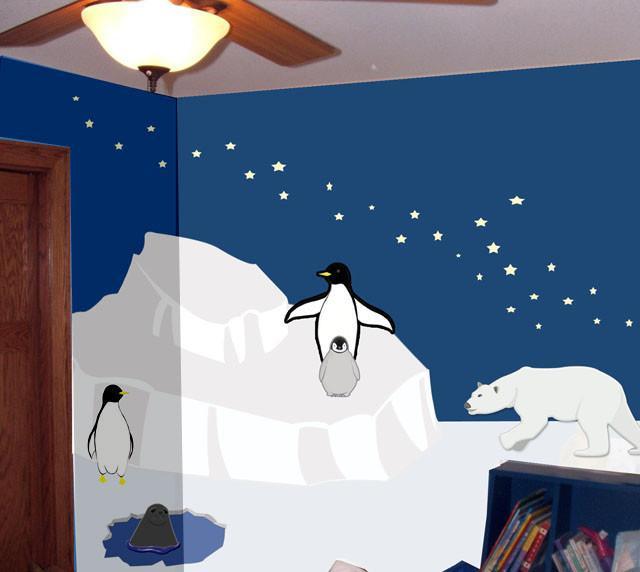 Polar Region Mural Kit Small - DIY Arctic & Antarctic Wall Decals for Kids Room, Classroom Decor, Nursery Art - Perfect for Winter Themed Parties & Educational Playrooms