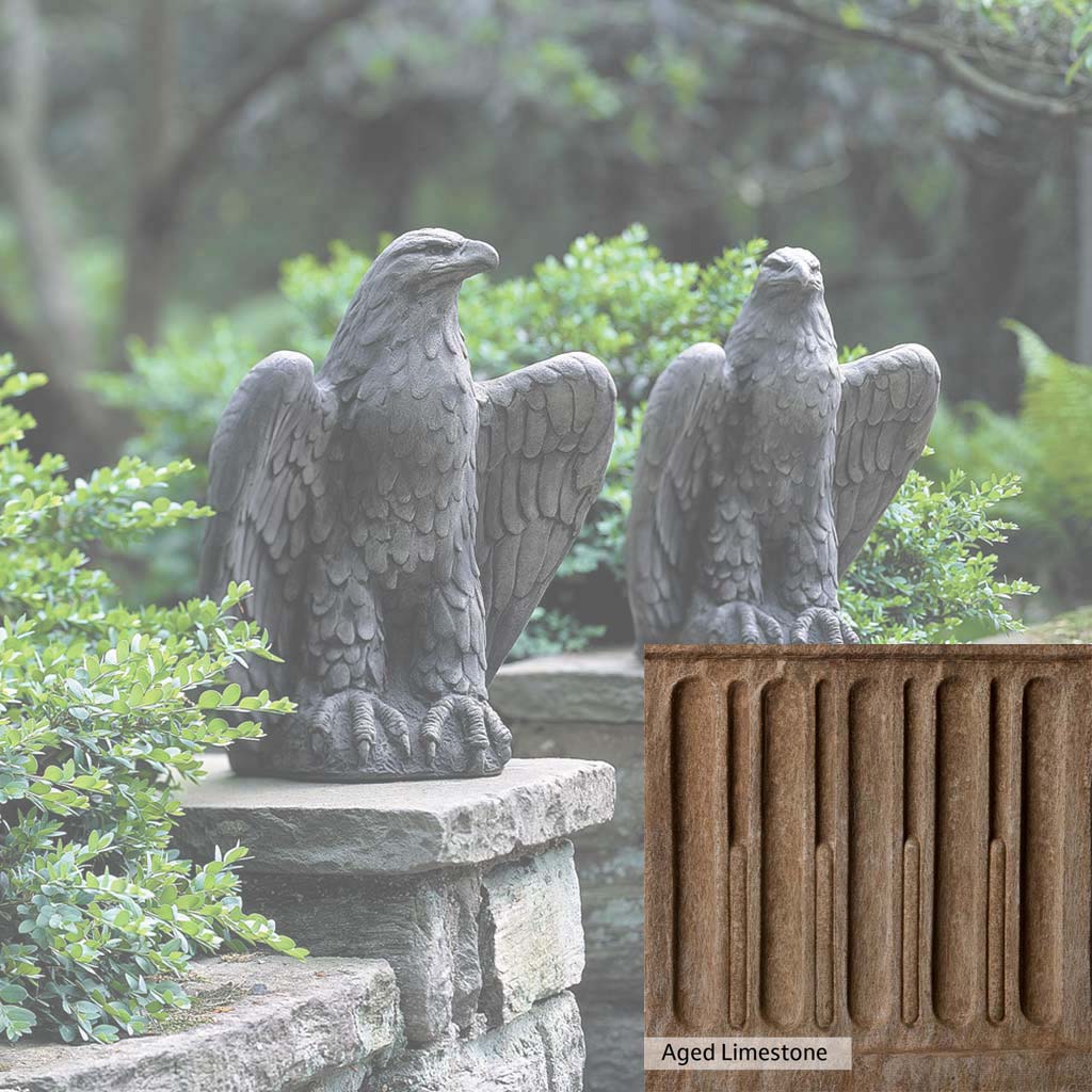 Campania International Eagle Statue - Left & Right Gazing - Elegant Home & Garden Decor for Outdoor & Indoor Use