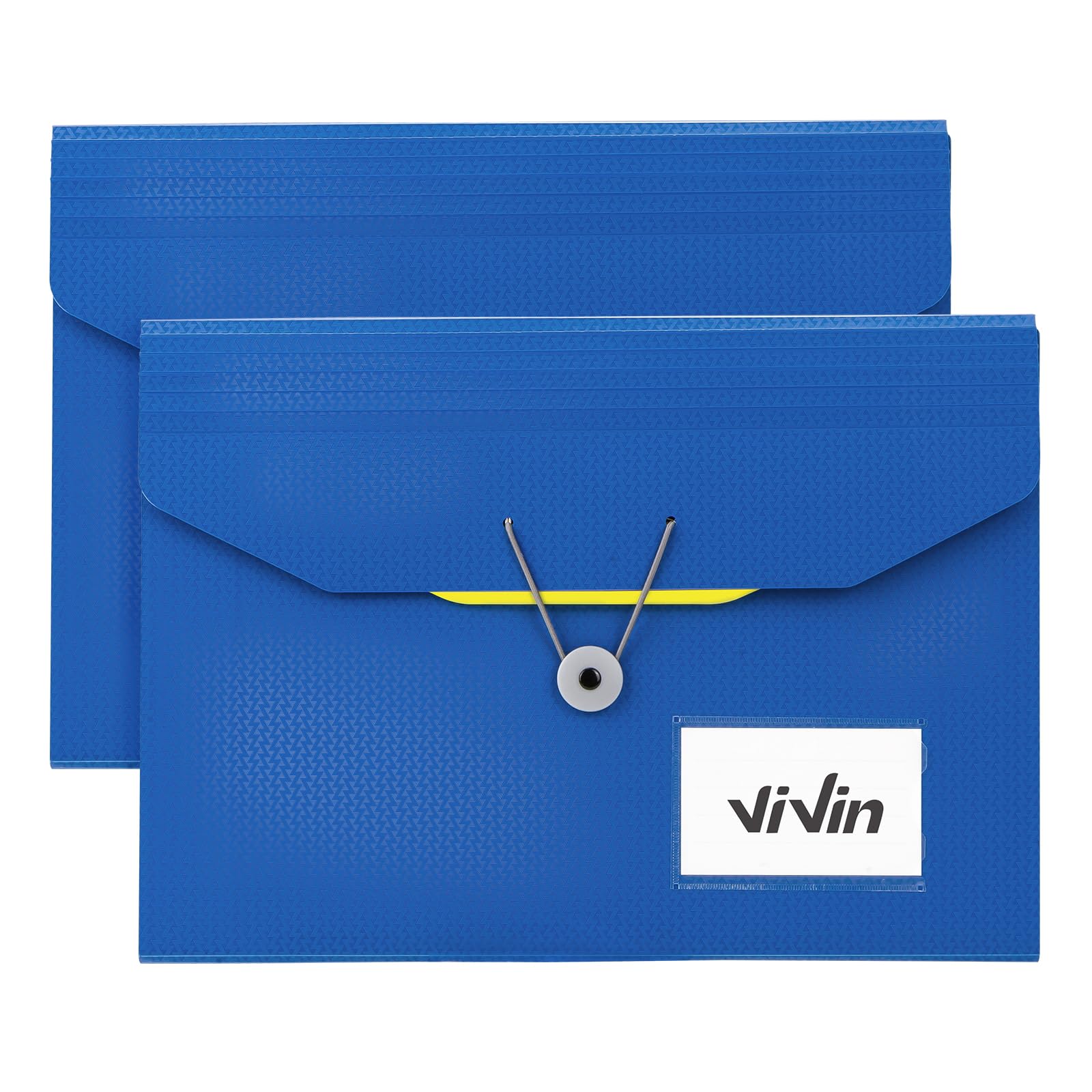 ViVin 13-Pocket Expanding File Organizer with Labels - Portable Accordion Folder for Receipts, Bills & Documents - Letter/A4 Size - Blue (2 Pack) - Perfect for School, Home & Office Organization