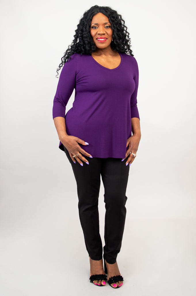 Jackie 3/4 Sleeve Bamboo Viscose Top - Soft & Breathable Women's Blouse for Casual Wear & Summer Outfits