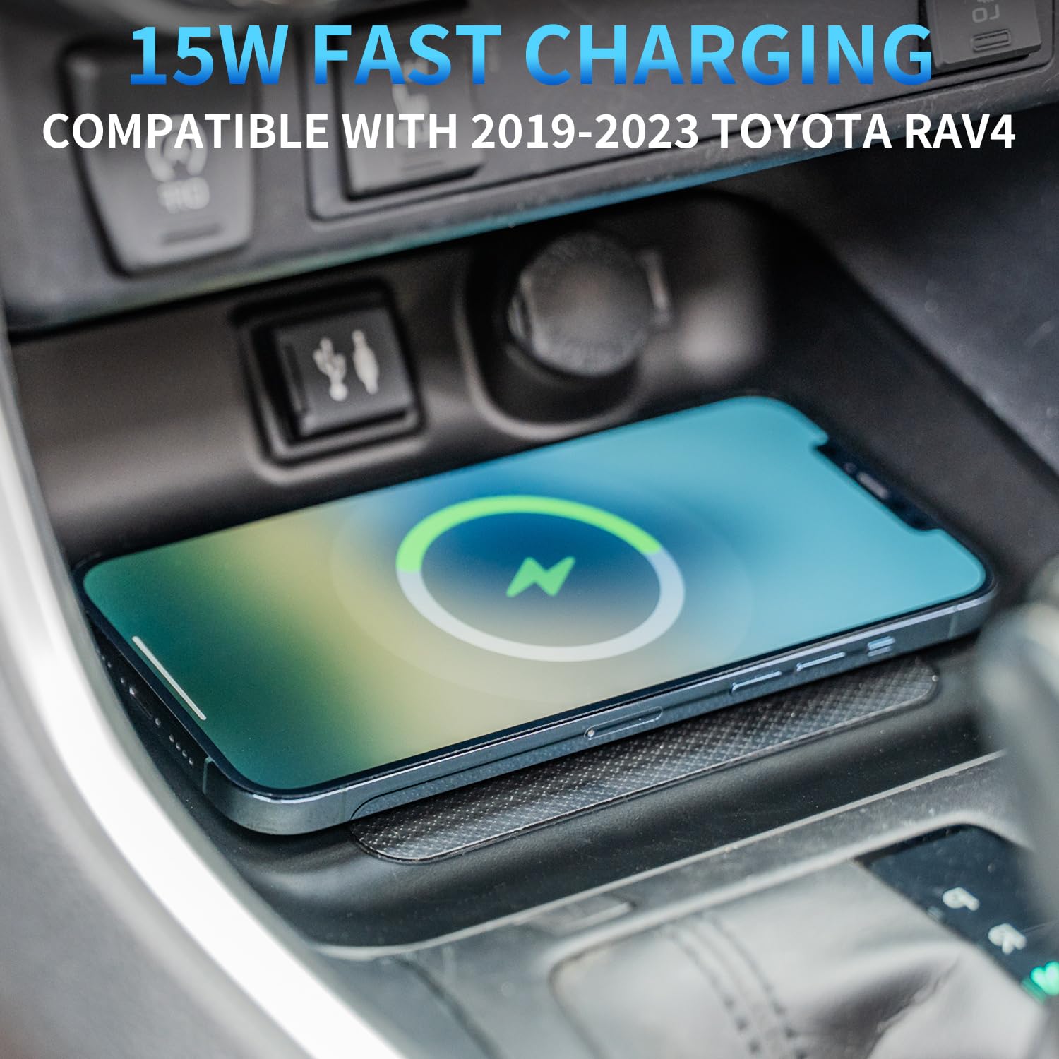**Magnetic Wireless Car Charger for Toyota RAV4 2019-2025 - Qi-Certified Fast Charging Pad Replacement Accessory | Perfect for Commuting & Road Trips**
