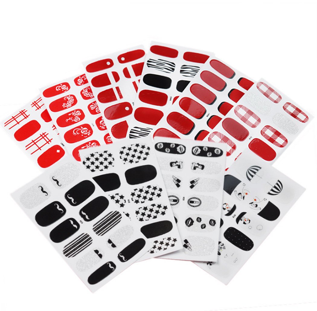 Colorful Nail Art Stickers & Decals - 20 Sheets for False Nails, Manicure Designs | Perfect for DIY Nails, Salon Use, Parties & Special Occasions