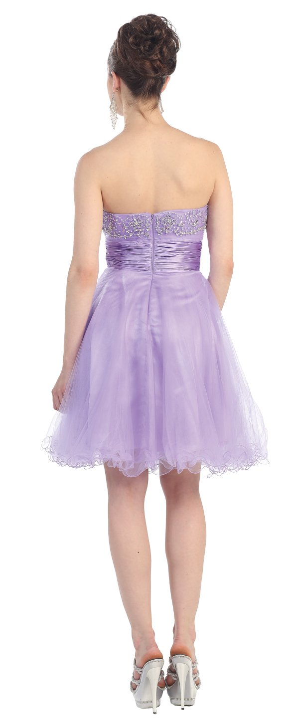 Strapless Beaded Cocktail Formal Prom Dress #700 - Size 18 in Lilac | Elegant Evening Gown for Homecoming, Wedding Guest & Special Occasions