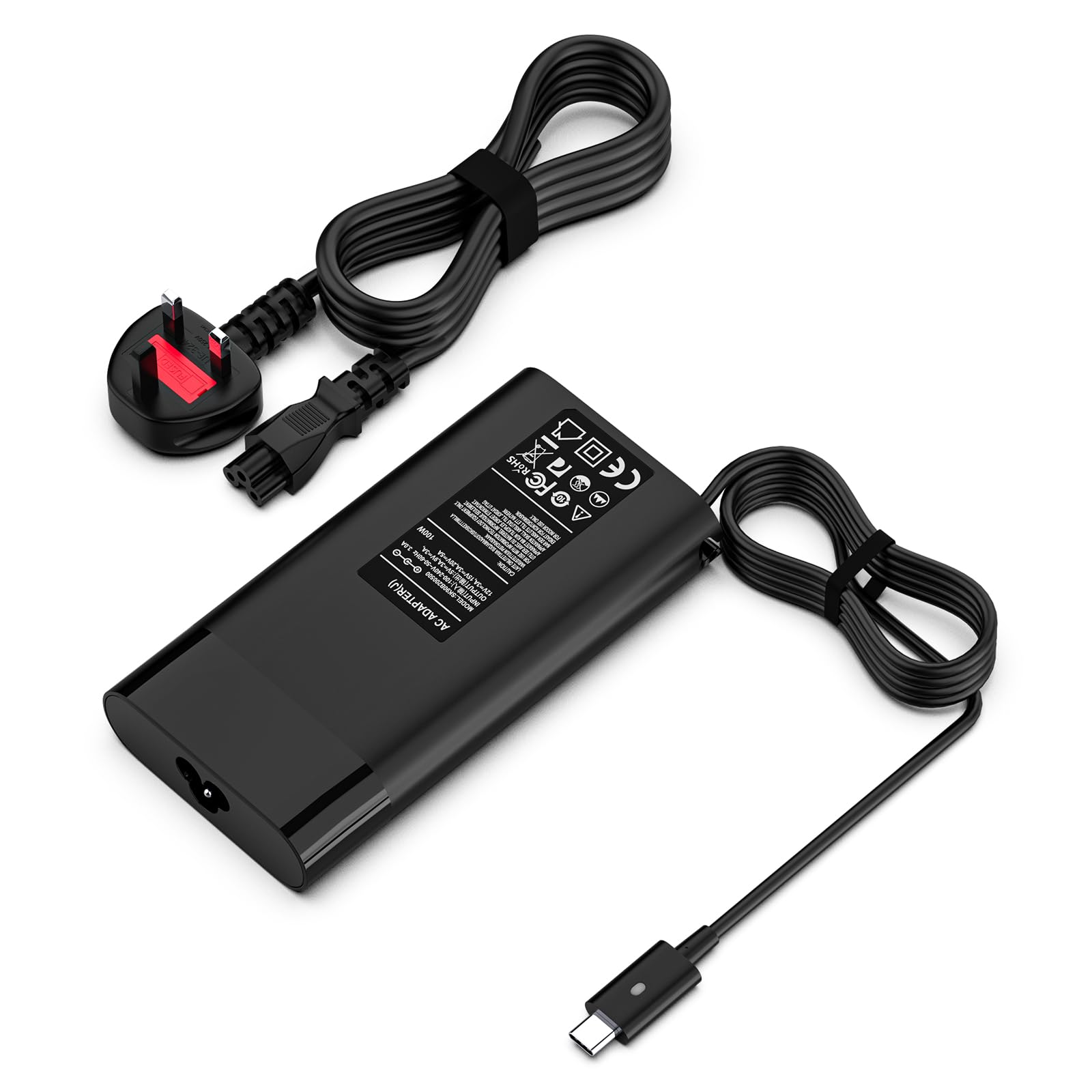 100W USB C Fast Charger for Laptop & Tablet - Compatible with Dell Latitude/XPS, Lenovo ThinkPad, HP Spectre X360, Asus Chromebook, MacBook Pro/Air, iPad Pro - Universal AC Power Adapter for Home, Office & Travel Use