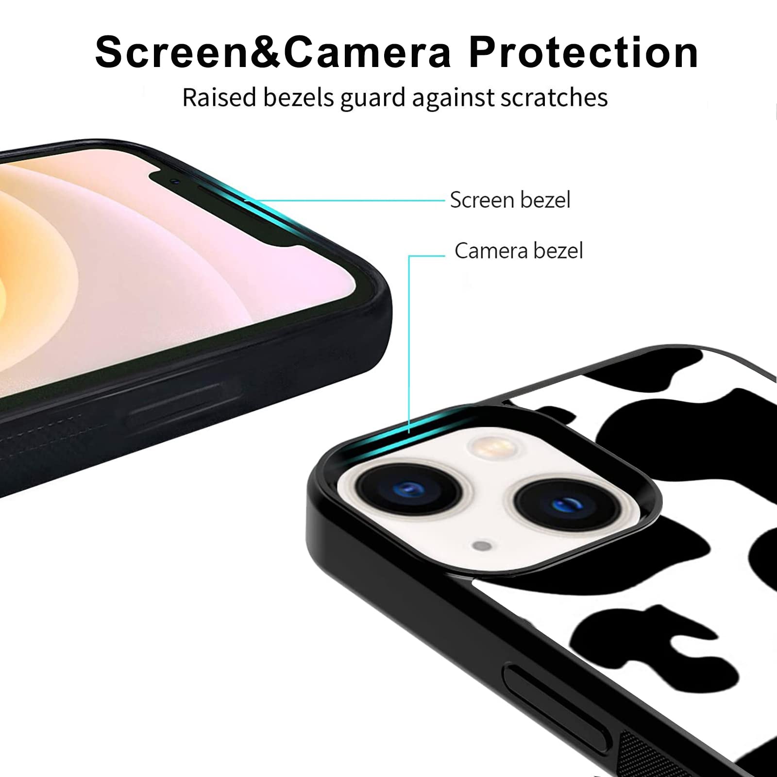 Cow Print iPhone 13 Mini Case - Shock-Absorbent TPU Protective Phone Cover with Cute Animal Design - Perfect for Everyday Use, Travel & Outdoor Activities
