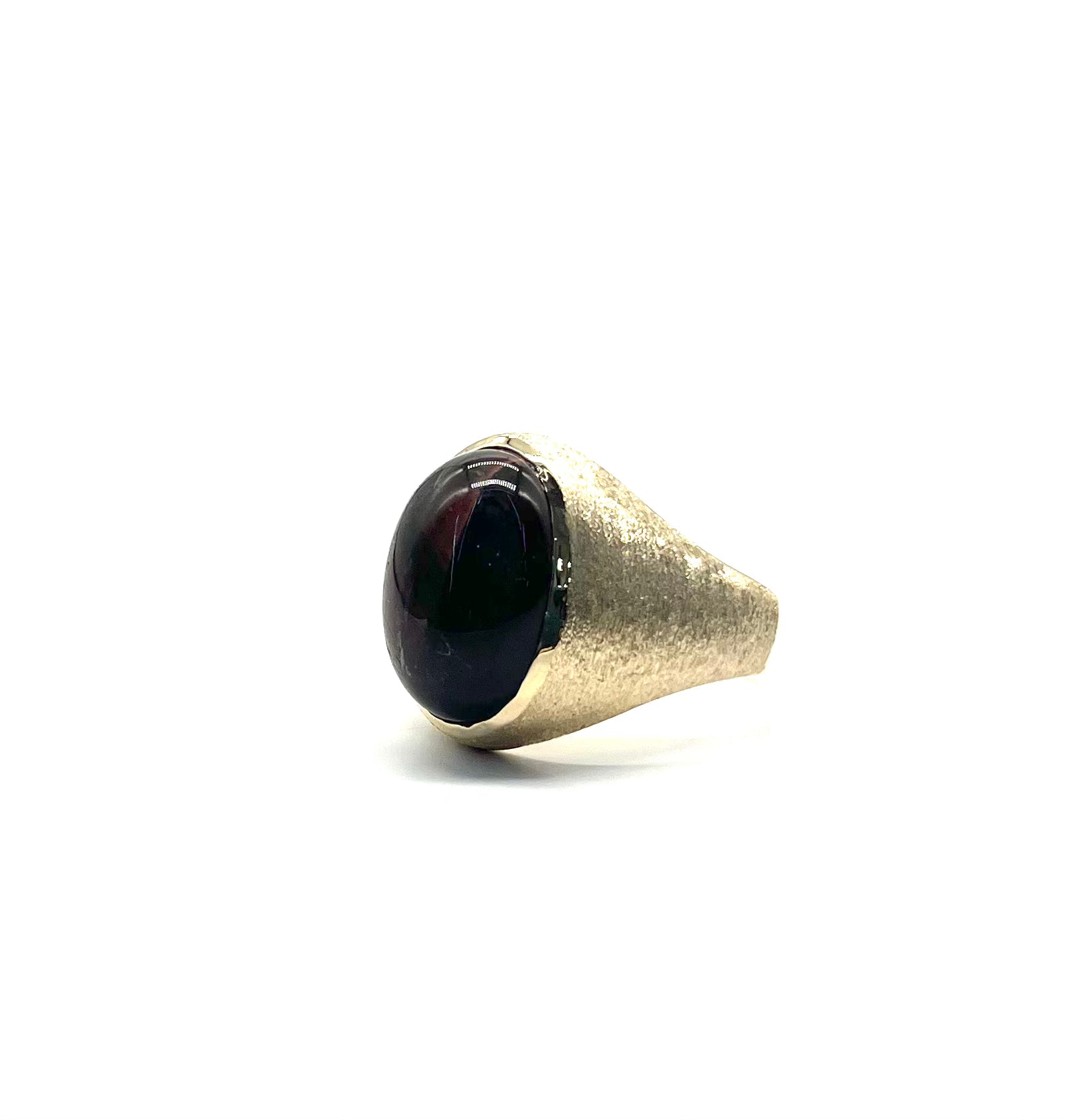 Men's Tiger Eye Cabochon Ring - Handmade Sterling Silver Statement Jewelry for Gifts & Spiritual Healing