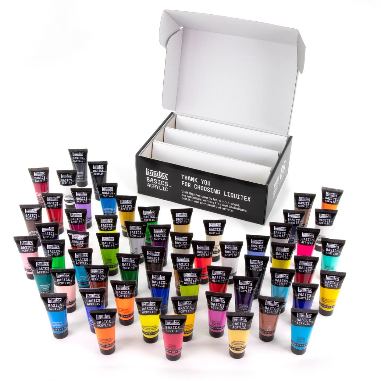 Liquitex BASICS Acrylic Paint Set - 60 Colors x 22ml (0.74oz) Tubes - Professional Artist Supplies for Canvas Painting, DIY Crafts & Home Decor (Amazon Exclusive)