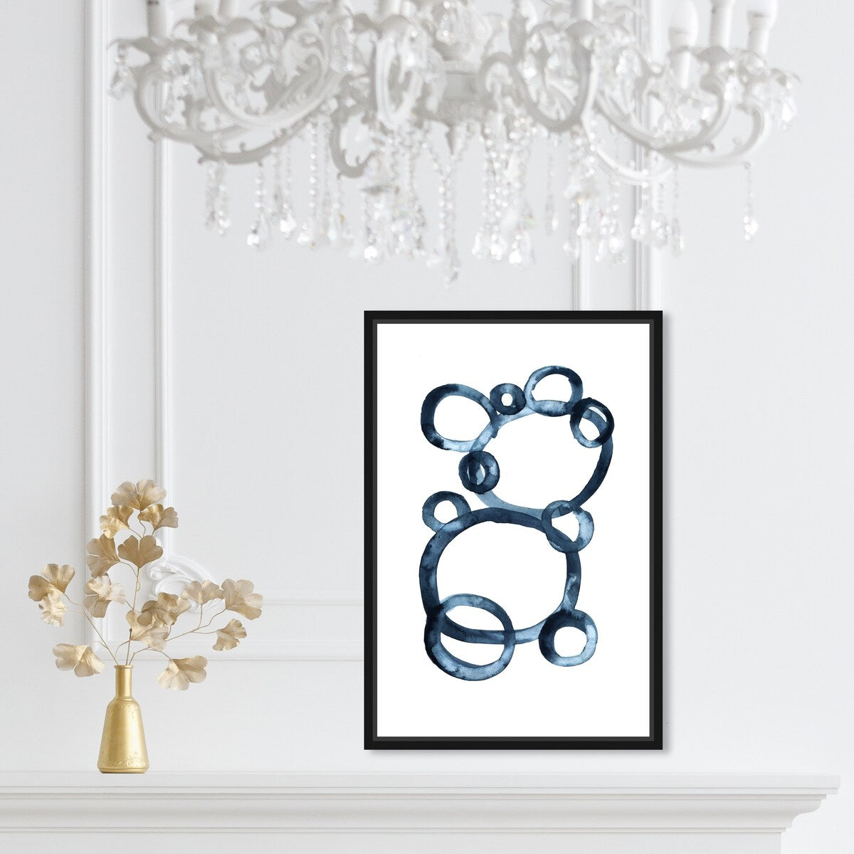 Bear Bubbles Modern Baby Bear Fingerpainted Art - White Framed Canvas Wall Print for Nursery & Boys Room Decor - Perfect for Baby Showers, Kids Bedrooms & Playroom Wall Art