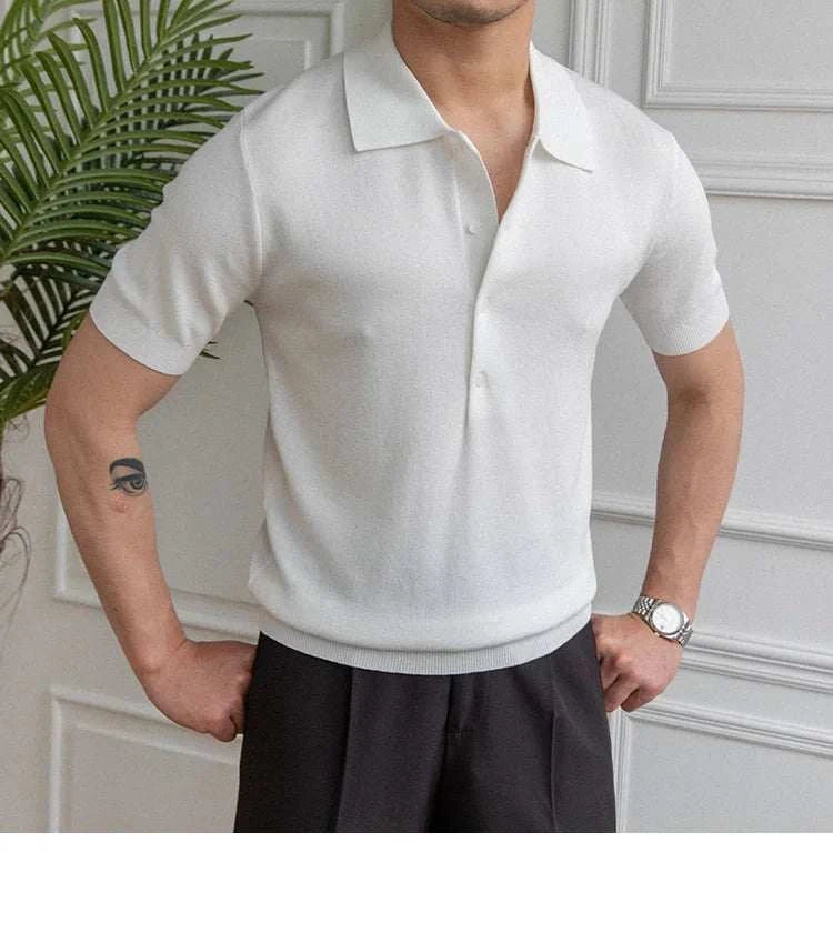 Premium British Polo Shirt for Men - Classic Casual Cotton Knit Top for Golf, Work & Everyday Wear