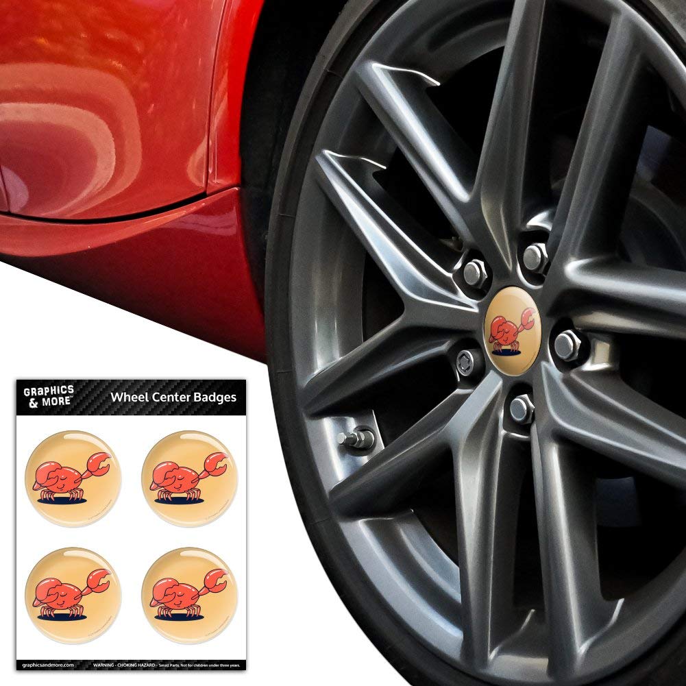 Funny Crab Dubstep Resin Wheel Center Caps - Humorous Car Tire Badges & Stickers for Custom Vehicle Decoration - Perfect for Car Enthusiasts and Music Lovers