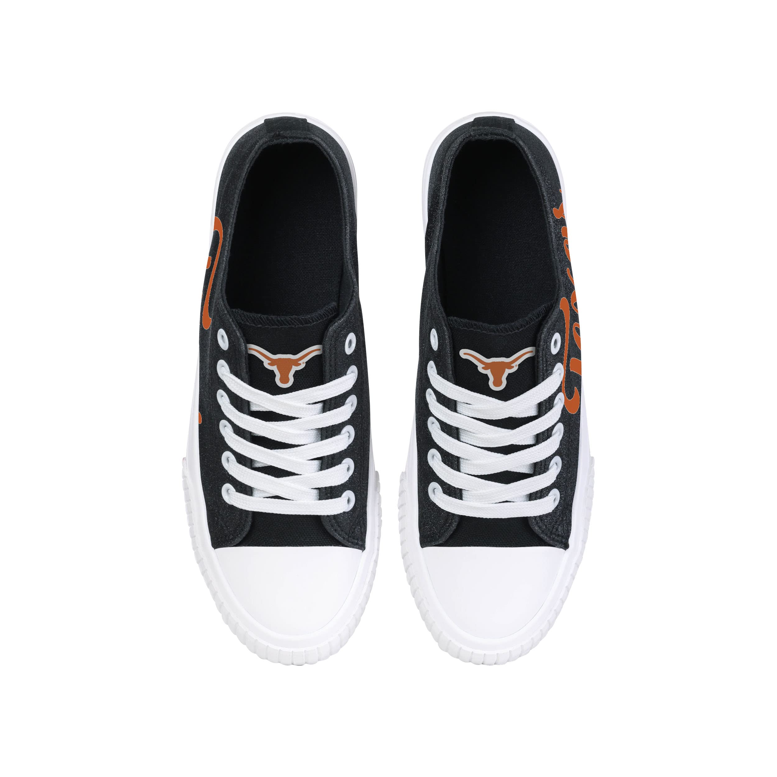 FOCO Women's NCAA College Team Logo Low Top Canvas Sneakers - Comfortable Casual Shoes for School, Sports & Everyday Wear