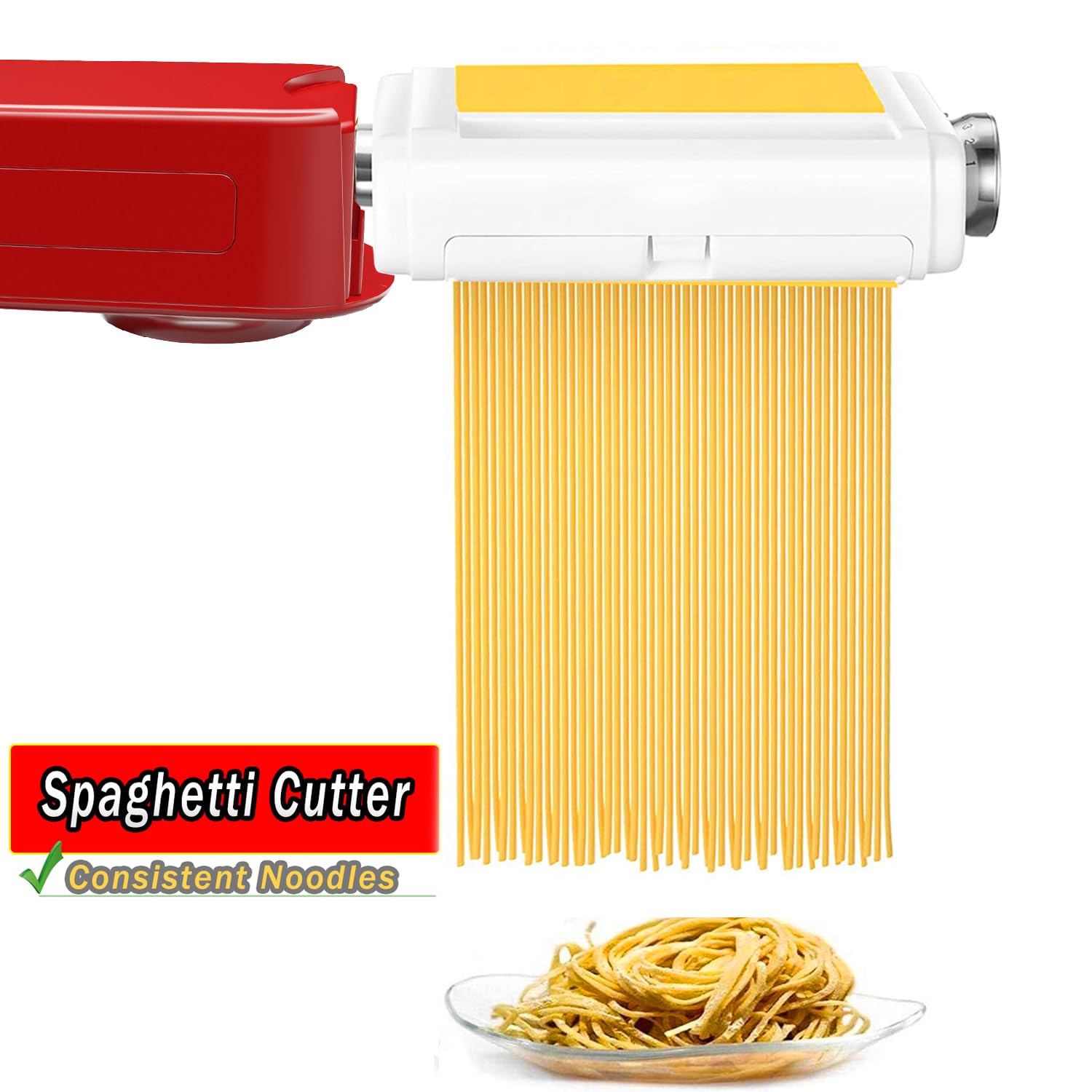 **3-in-1 Pasta Maker Attachment for KitchenAid Mixers – Includes Pasta Sheeter, Fettuccine & Spaghetti Cutter with Cleaning Brush – White KitchenAid Mixer Accessories for Homemade Pasta & Noodles**    *(Perfect for Making Fresh Pasta, Lasagna, Fettuccine & Spaghetti at Home – Ideal for Italian Cuisine Lovers & Home Chefs)*