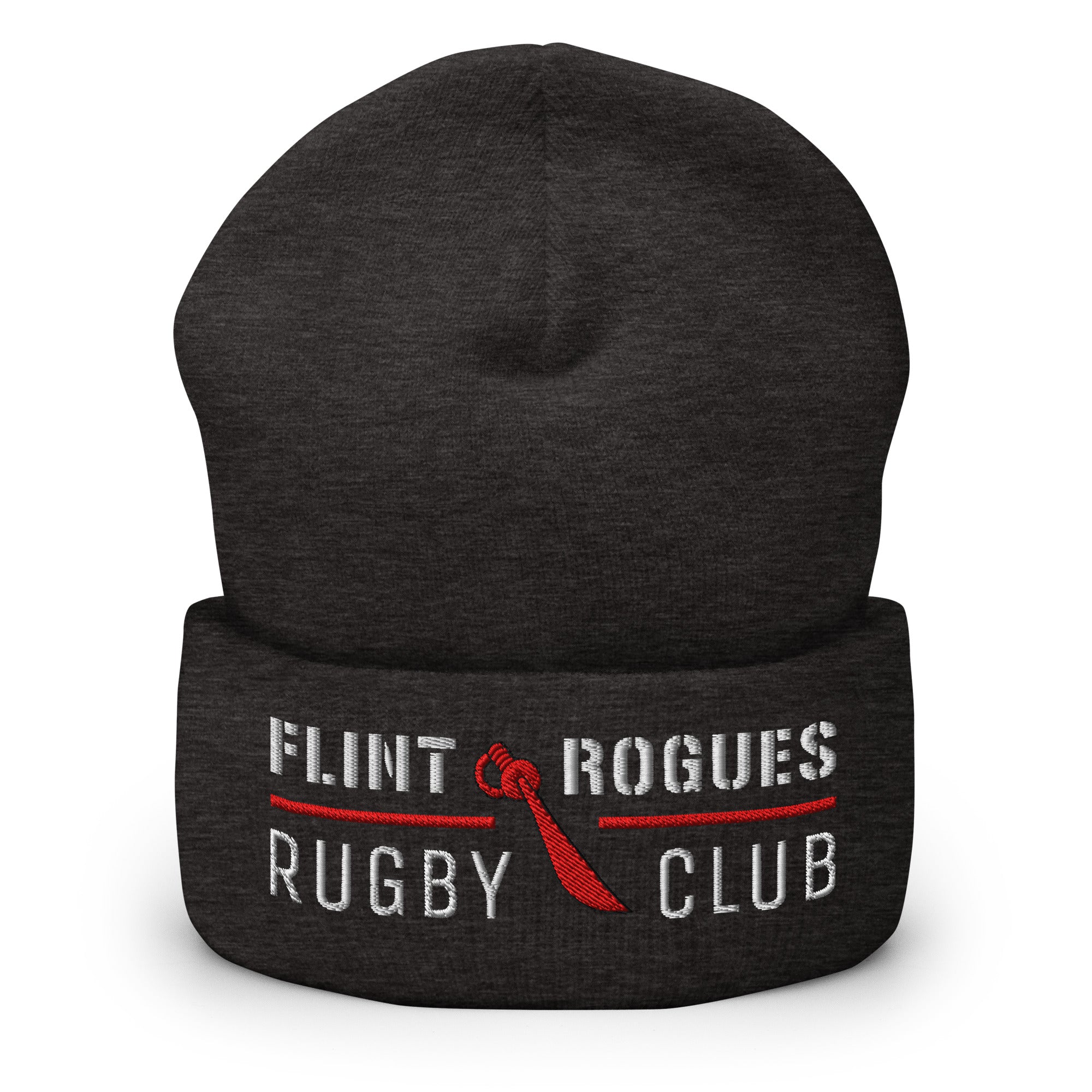 Flint Rogues RFC Cuffed Beanie - Winter Knit Hat for Men & Women - Warm Fleece-Lined Skull Cap for Outdoor Sports, Hiking, and Casual Wear