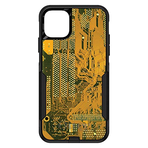 Yellow Circuit Board Image On Black Case
