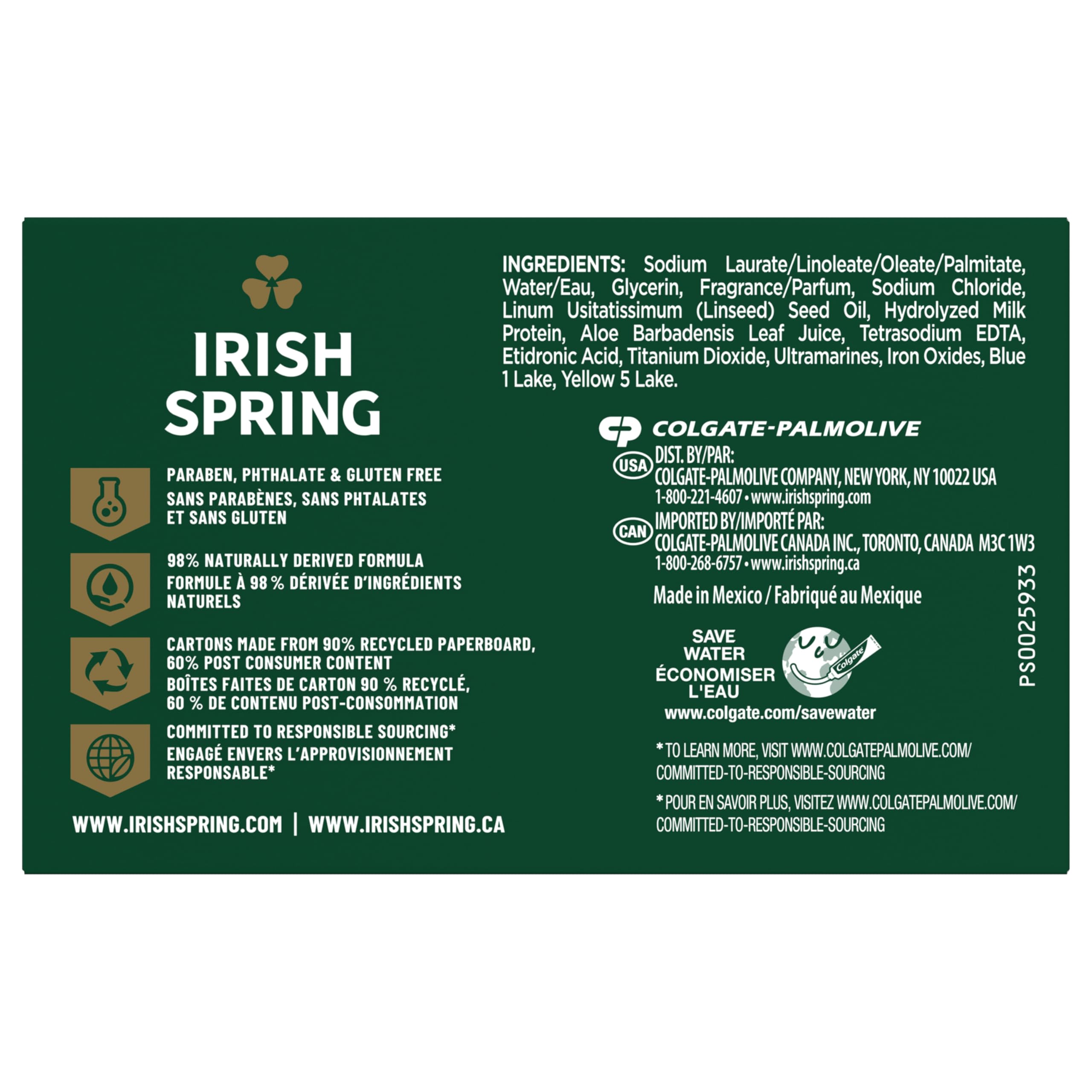 Irish Spring Aloe Vera Moisturizing Bar Soap - 44.4 Oz (12 Pack) | Hydrating & Refreshing Body Wash for Dry Skin | Perfect for Shower, Bath & Travel