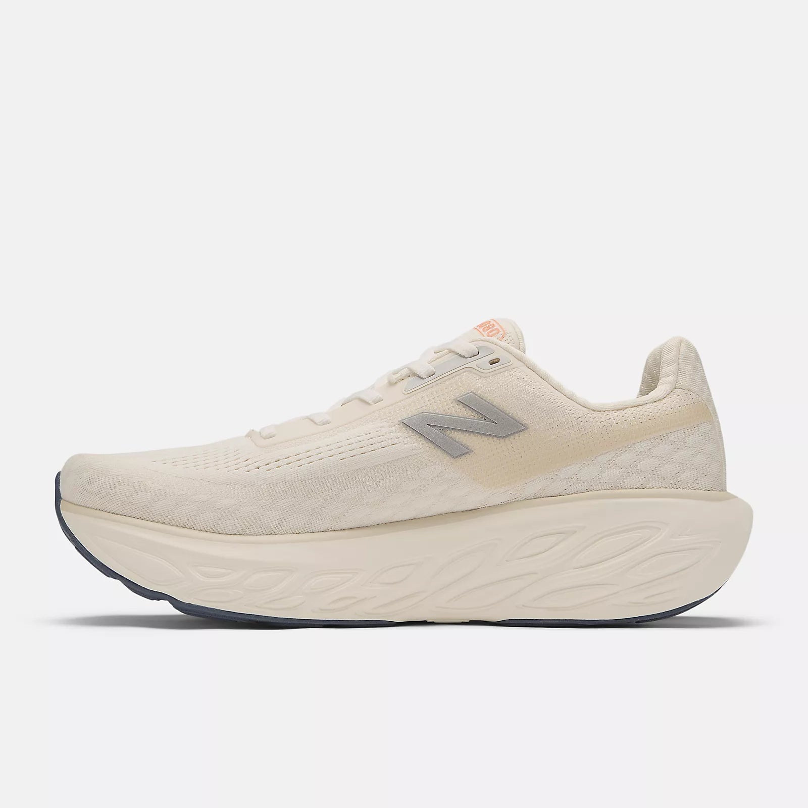 New Balance Men's Fresh Foam X 1080 v14 Running Shoes - Sea Salt/Vintage Indigo/Hot Mango - Lightweight Cushioned Sneakers for Jogging, Gym & Daily Wear