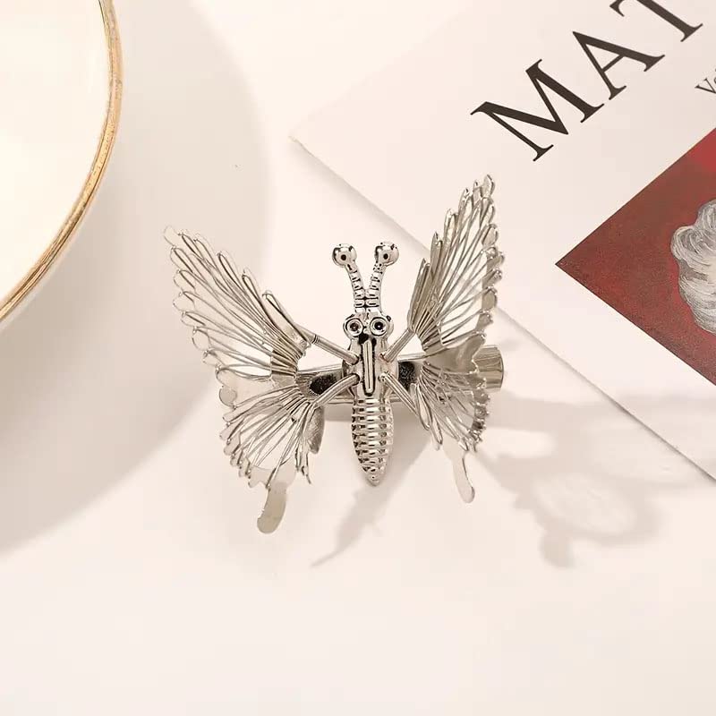 Ashkash 2Pcs 3D Butterfly Hair Clips - Golden & Silver Hair Barrettes, Claw Clips for Women & Girls | Cute Hair Accessories for Parties, Weddings & Everyday Styling