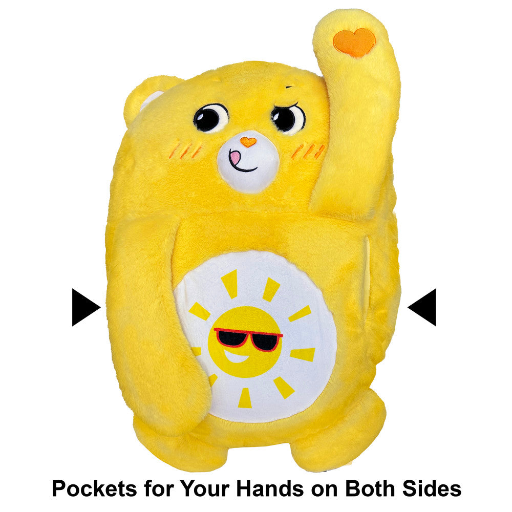 Care Bears Funshine Bear Happy Nappers Plush Pillow - Soft Cuddly Pocket Pal for Kids | Perfect for Nap Time, Travel & Bedroom Decor